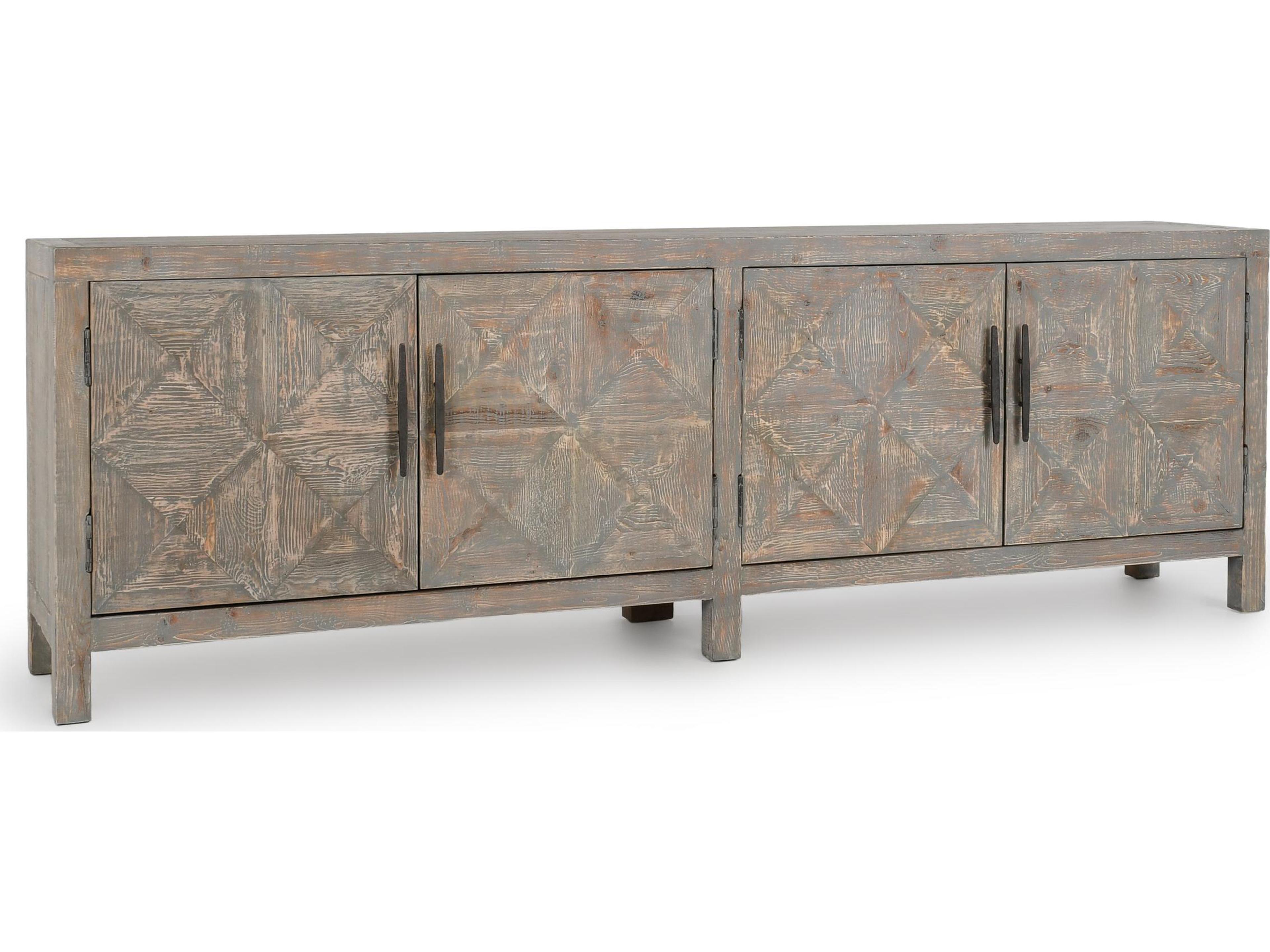Classic Home Elani 103" Pine Wood Gray Sideboard