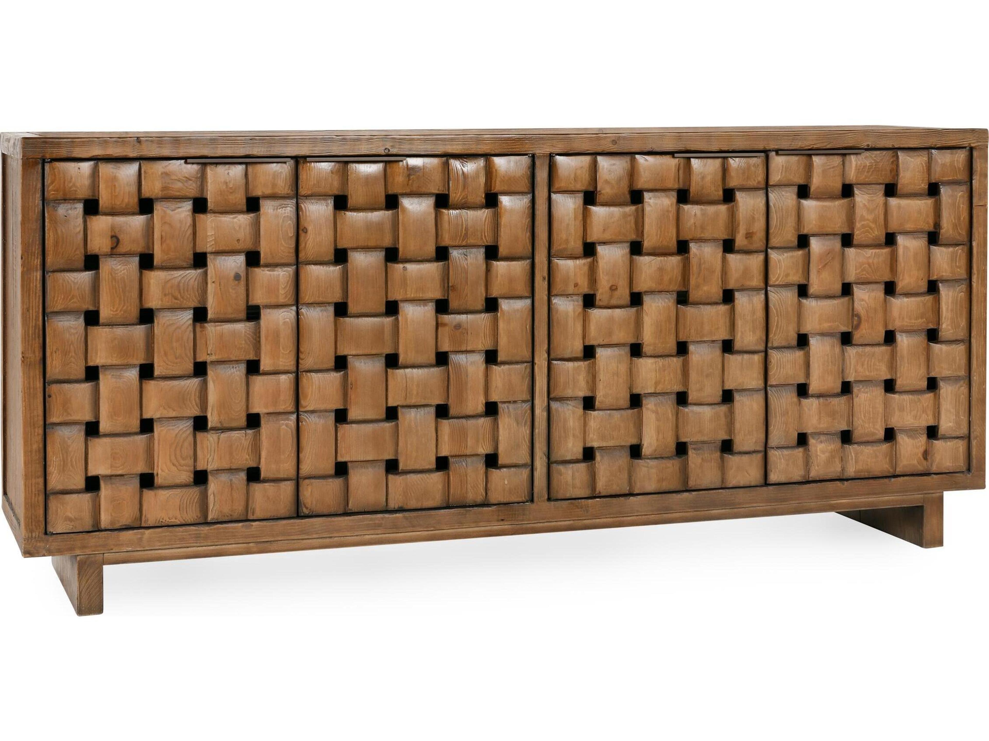 Classic Home Bast 81" Pine Wood Brown Sideboard