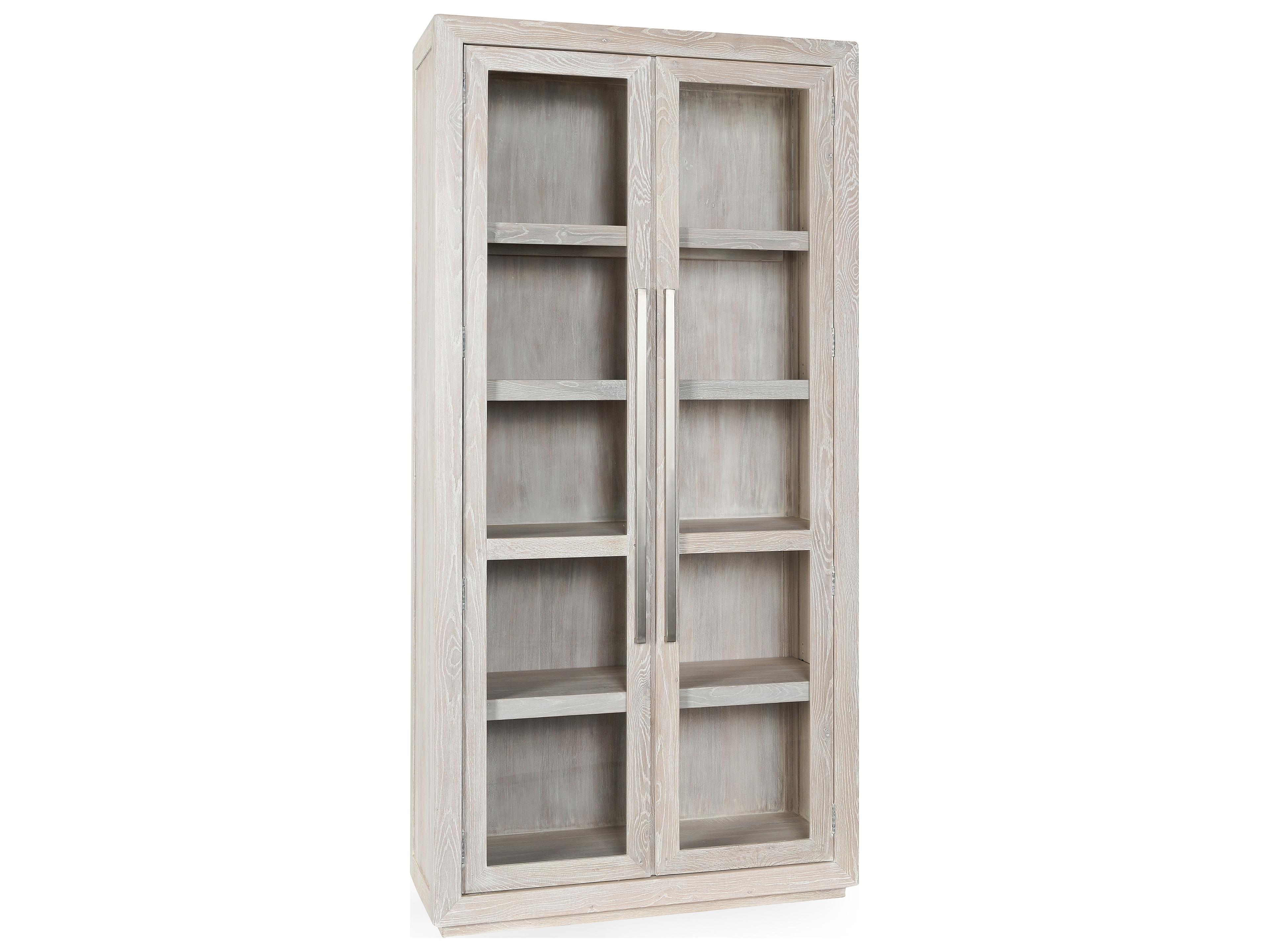Classic Home Bradley Oak Wood White Display Cabinet