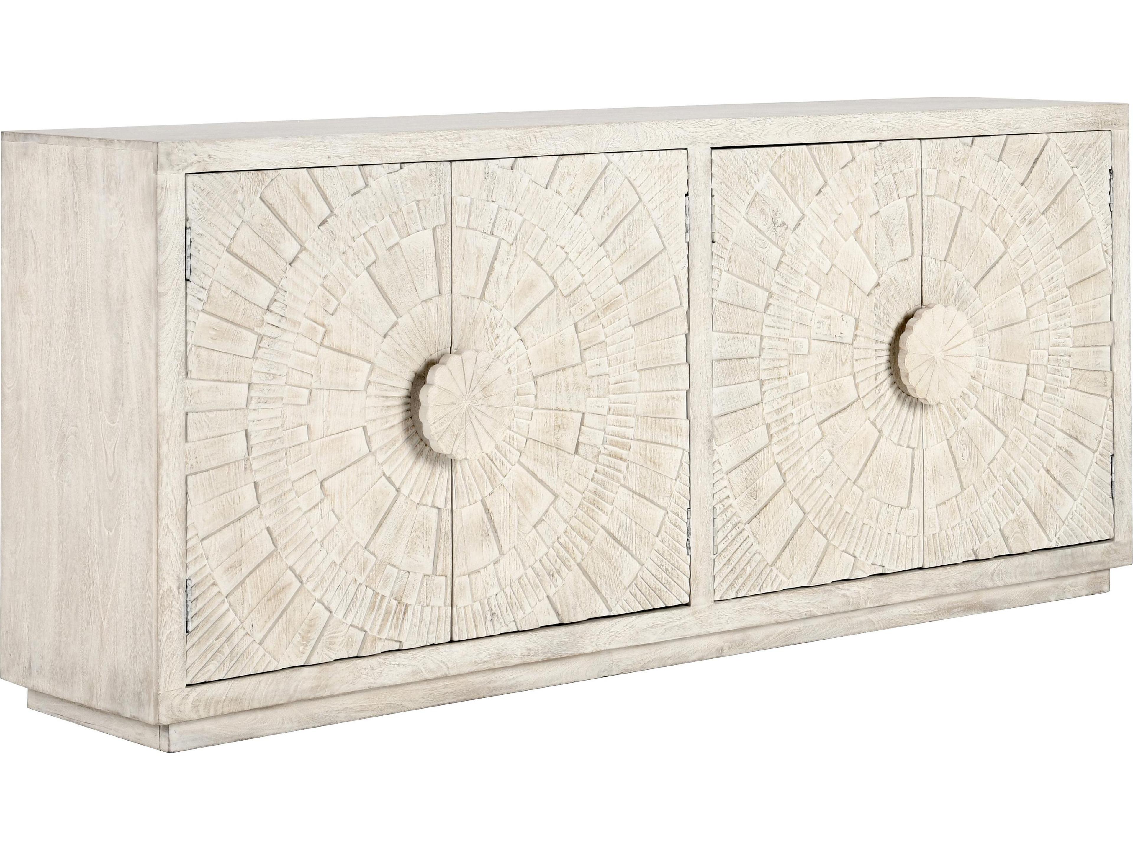 Classic Home Apollo 84" Mango Wood White Wash Sideboard