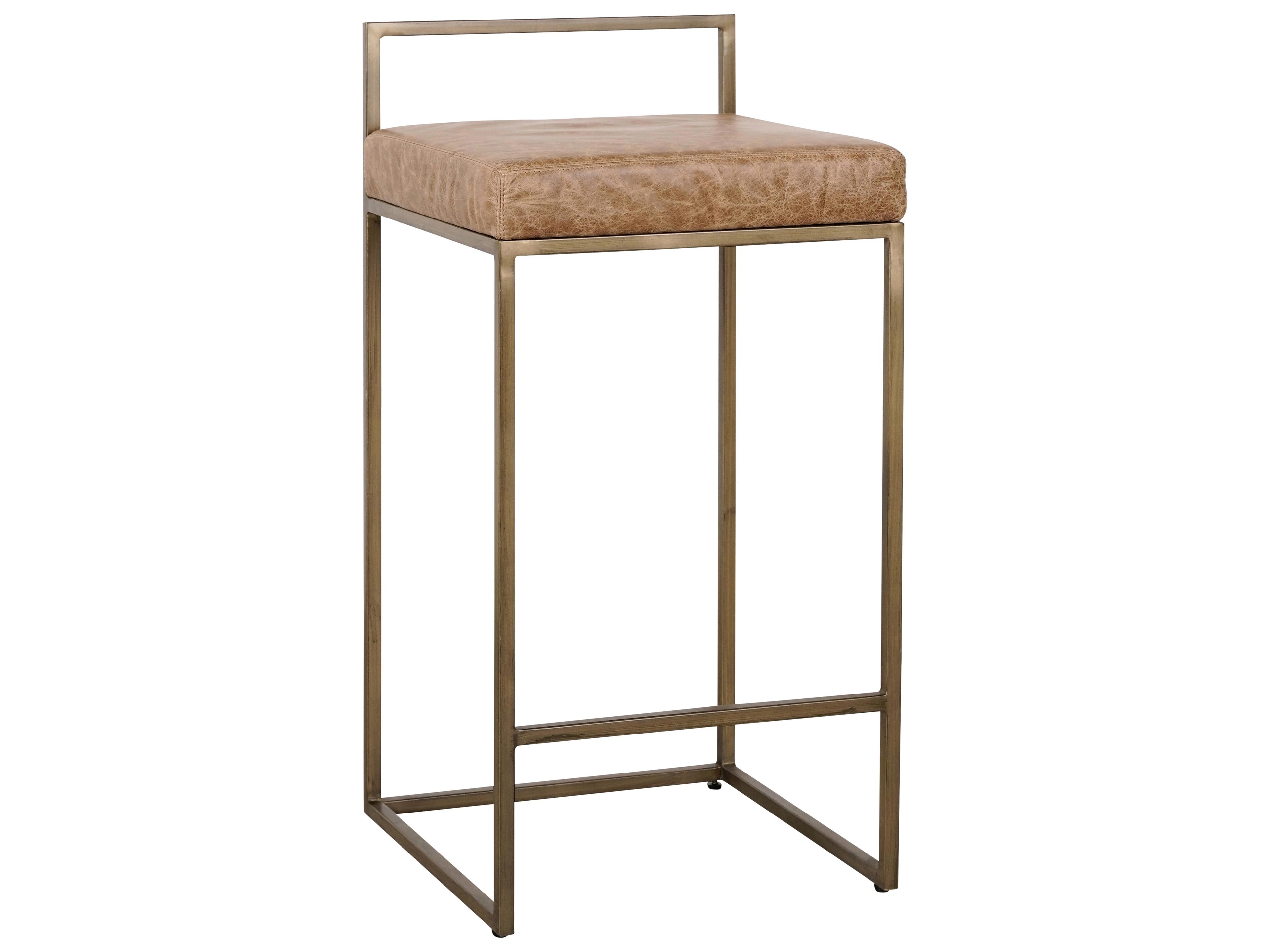 Classic Home Belfort Chestnut Leather Bar Stool