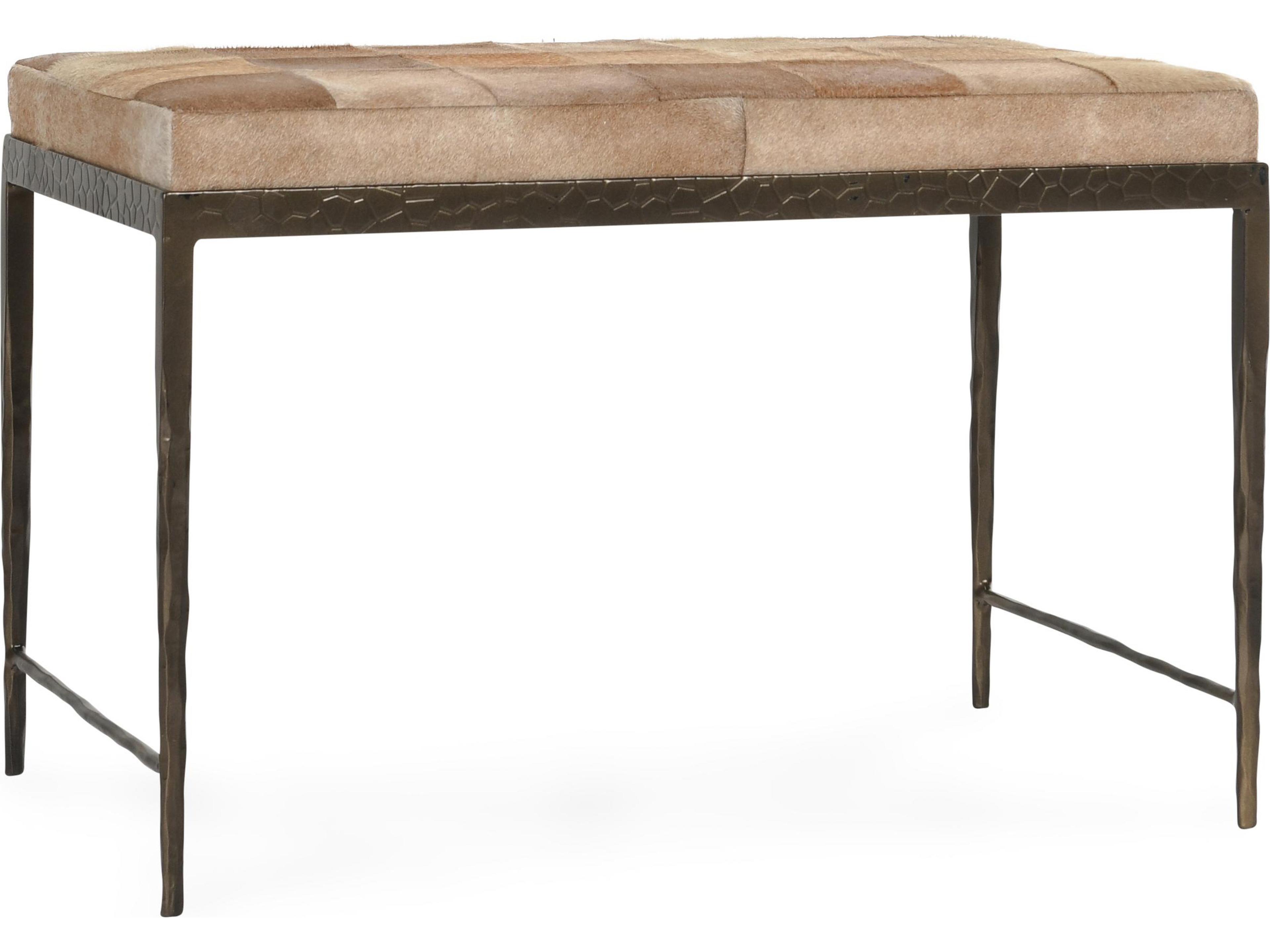 Classic Home Achen Blonde Bronze Fur Accent Bench