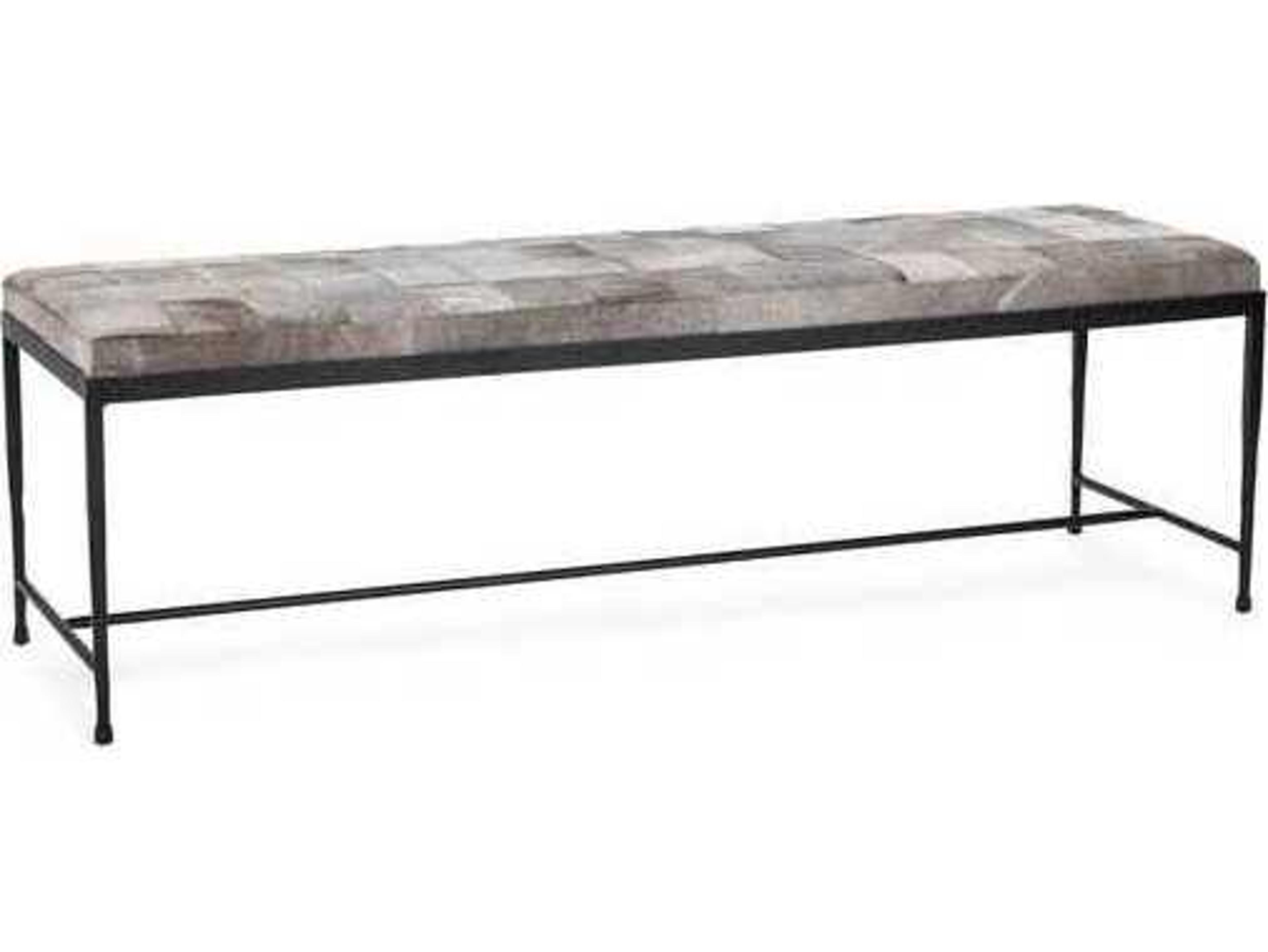 Classic Home Achen Gray Fur Accent Bench