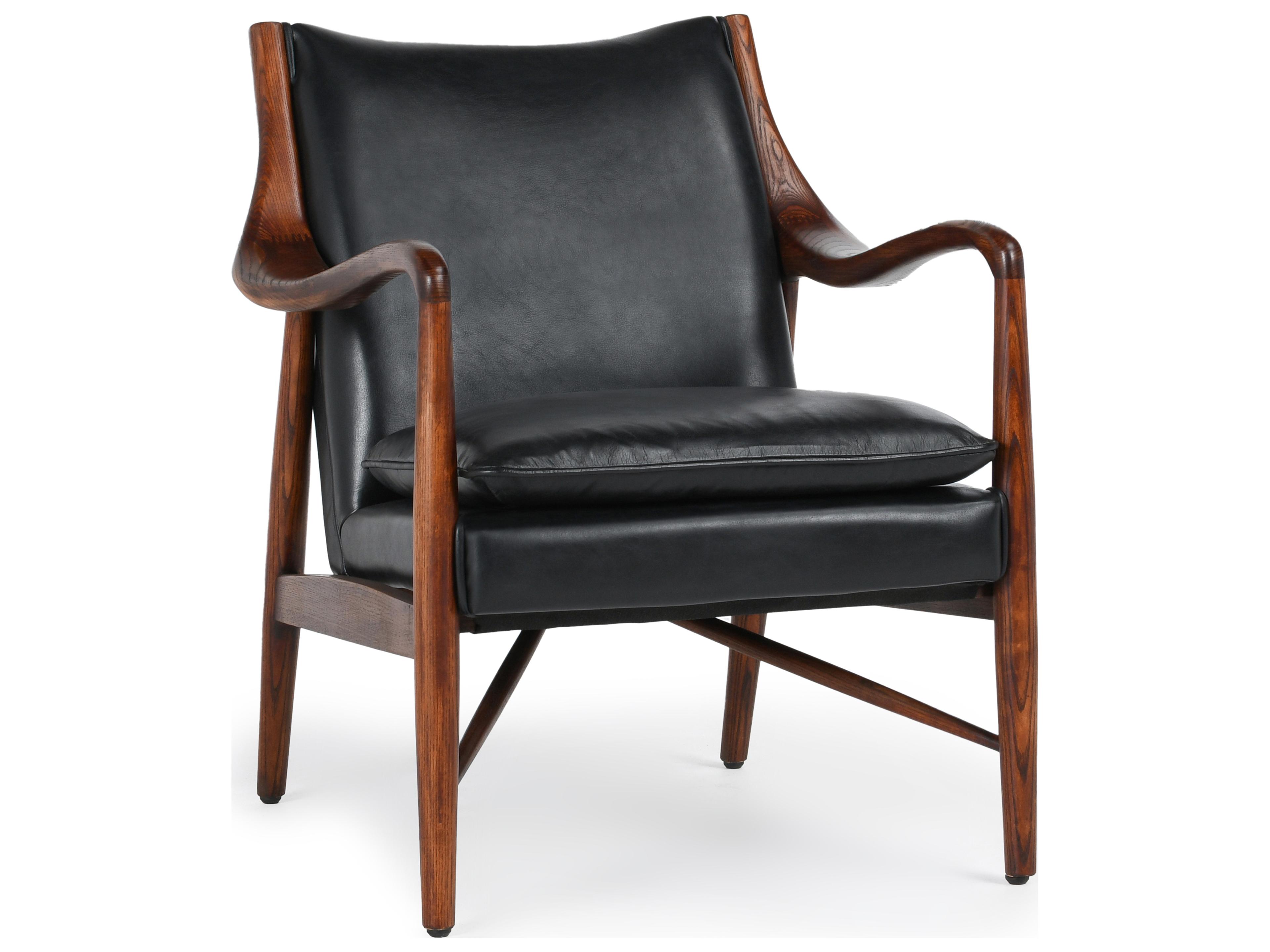 Classic Home Kiannah Black Leather Accent Chair