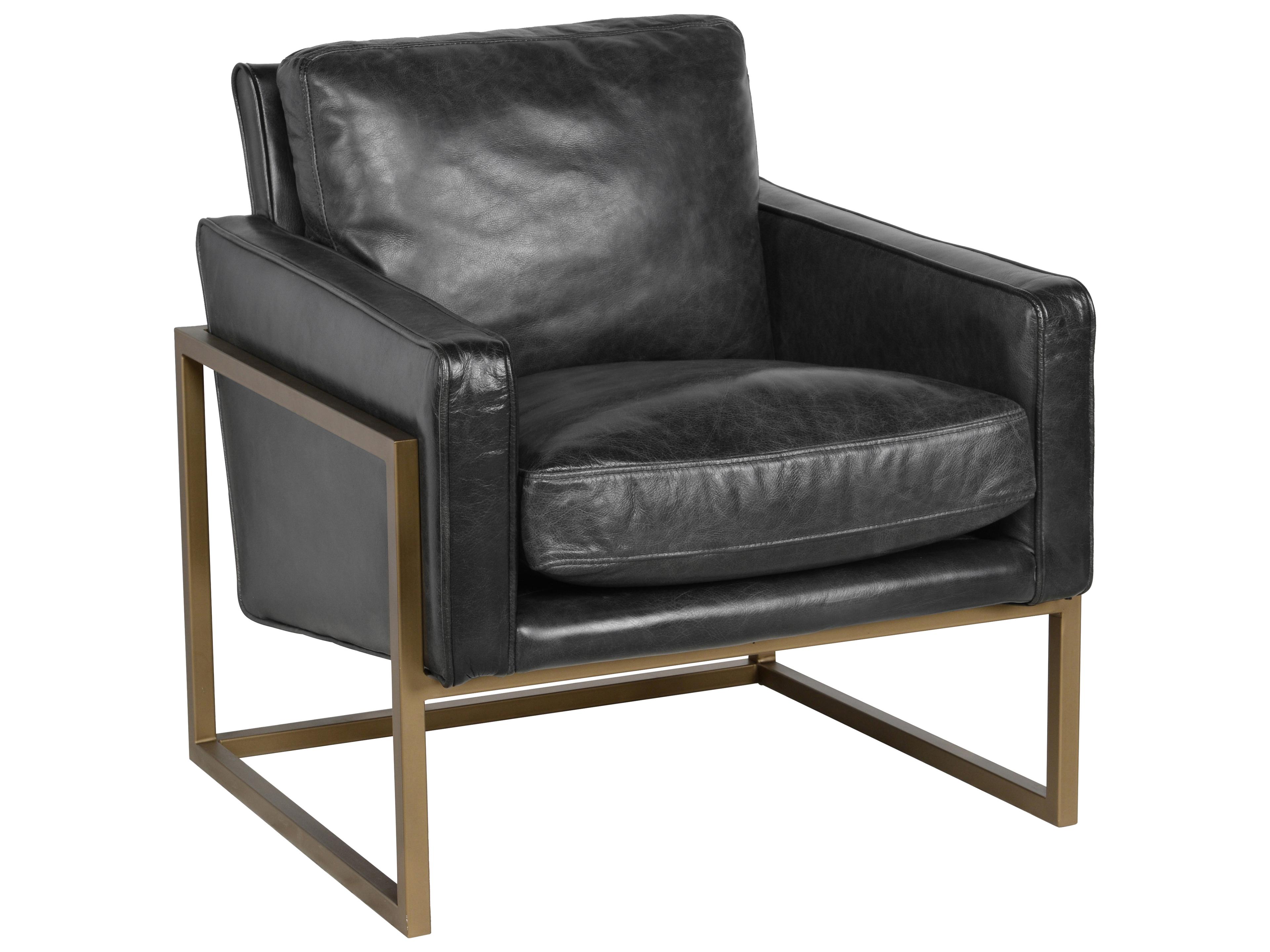 Classic Home Ken Black Leather Club Chair