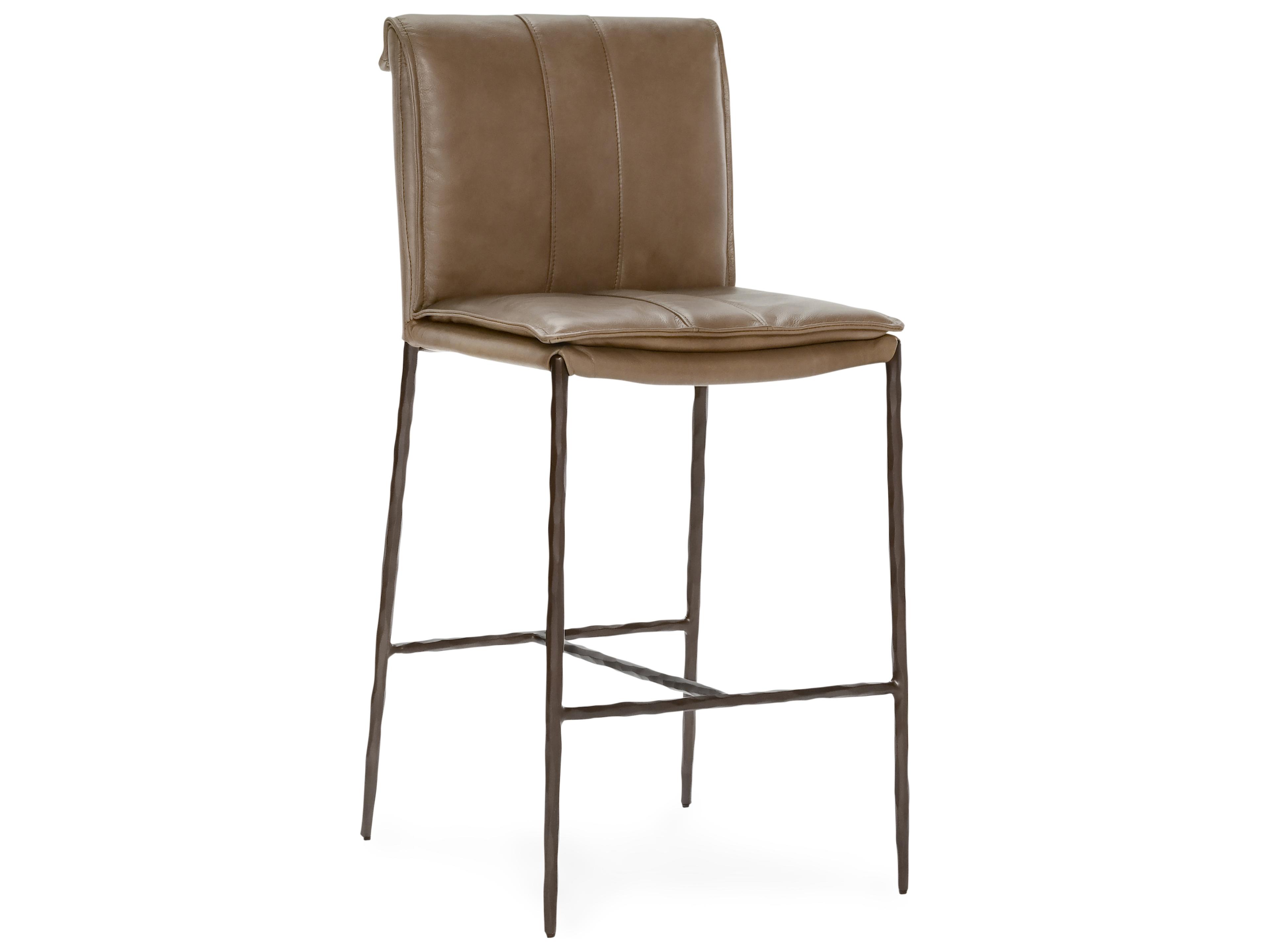 Classic Home Mayer Tan Leather Bar Stool