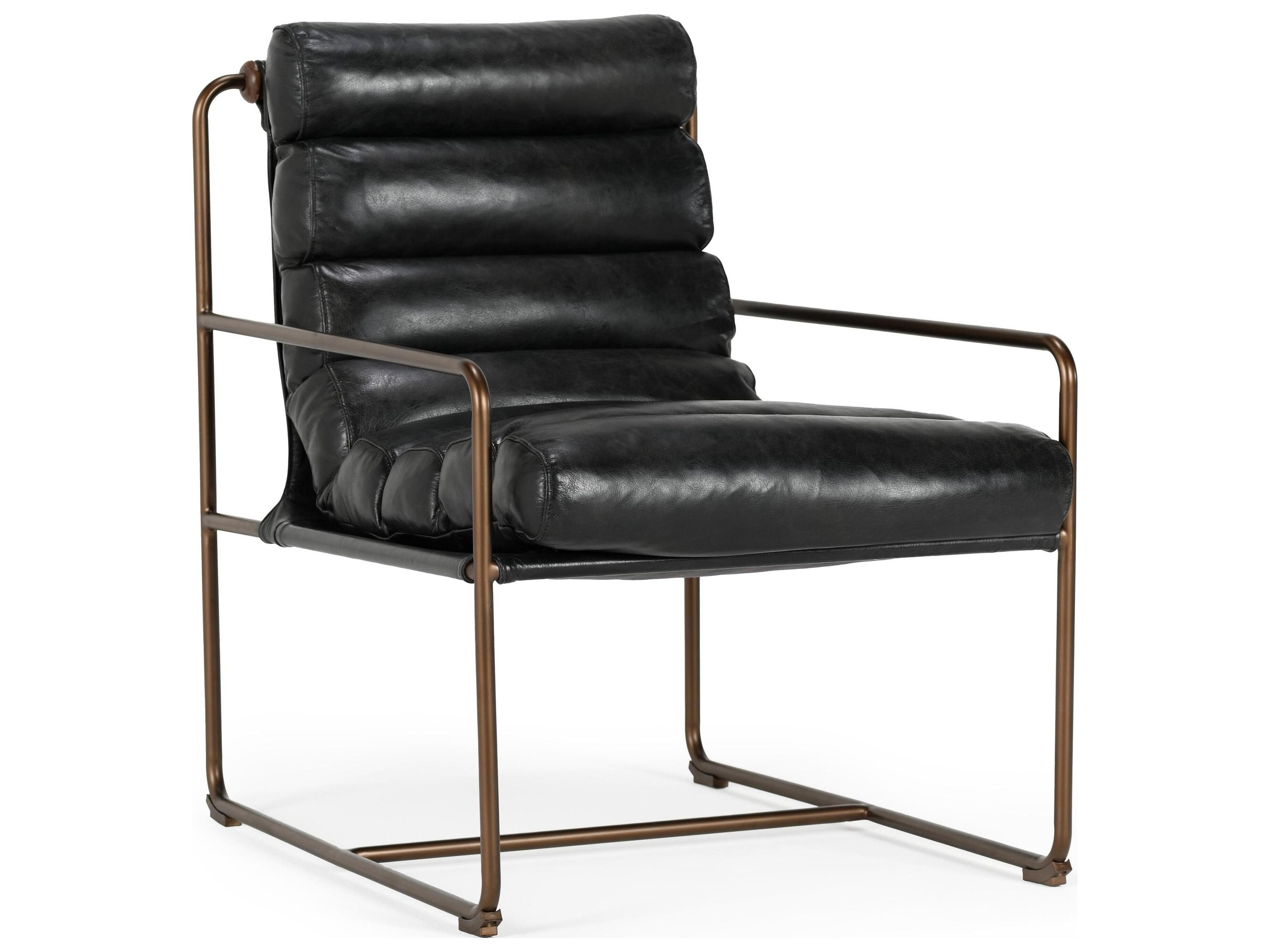 Classic Home Argo Black Leather Accent Chair