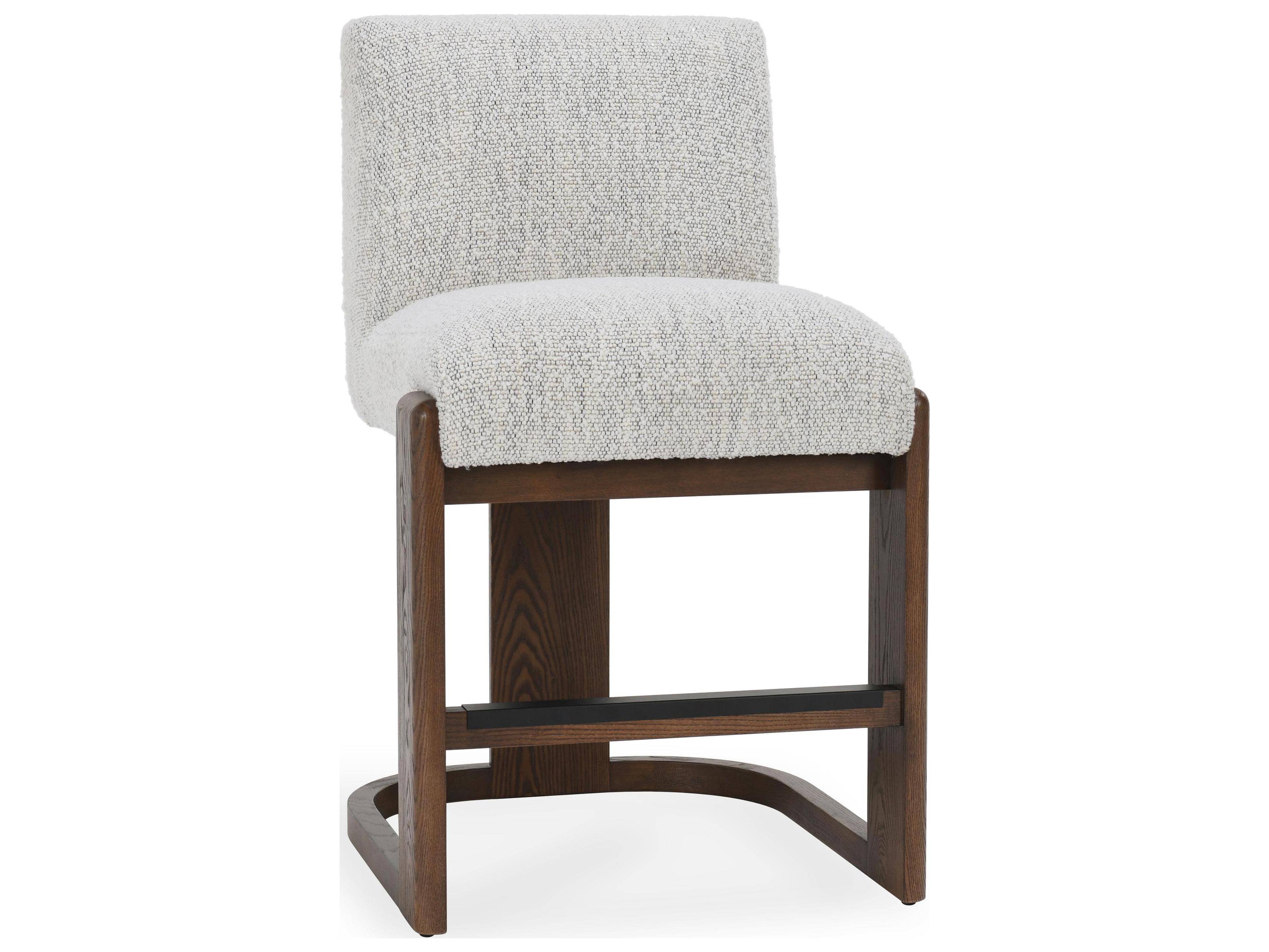 Classic Home Chelsea Ivory Upholstered Ash Wood Counter Stool