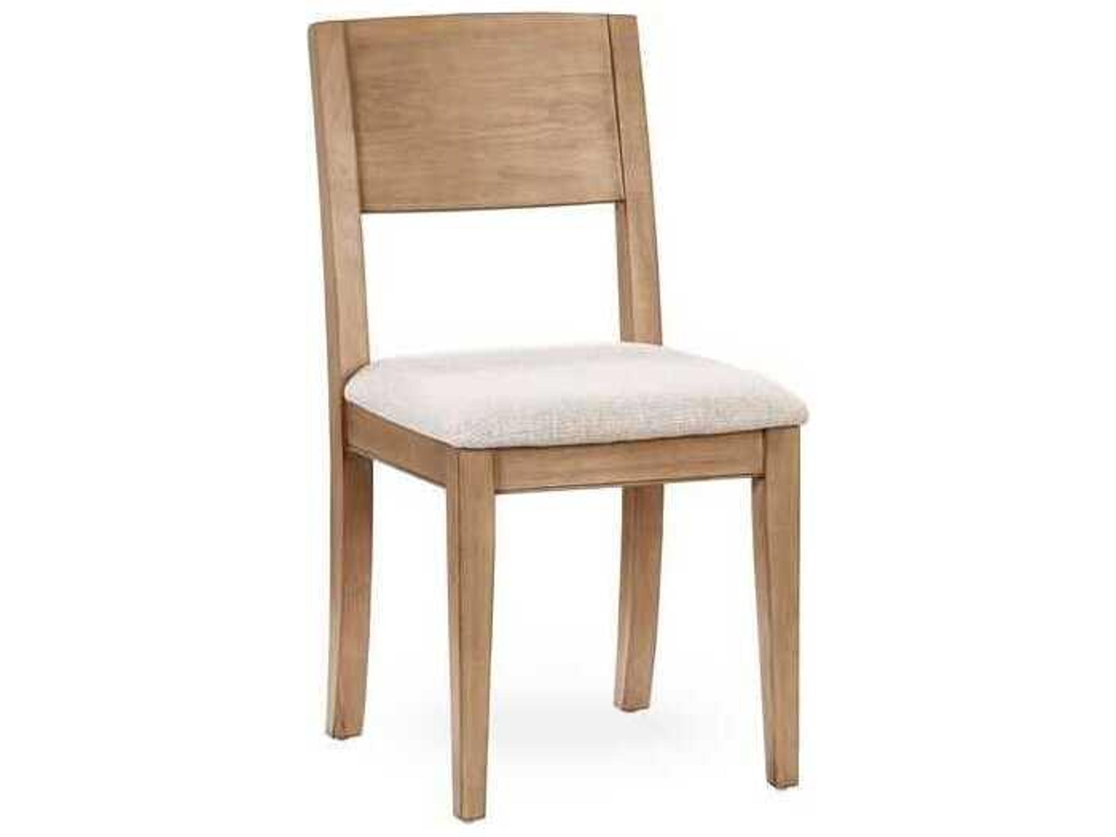 Classic Home Allegra Pine Wood Natural Upholstered Armless Dining Chair Set of 2