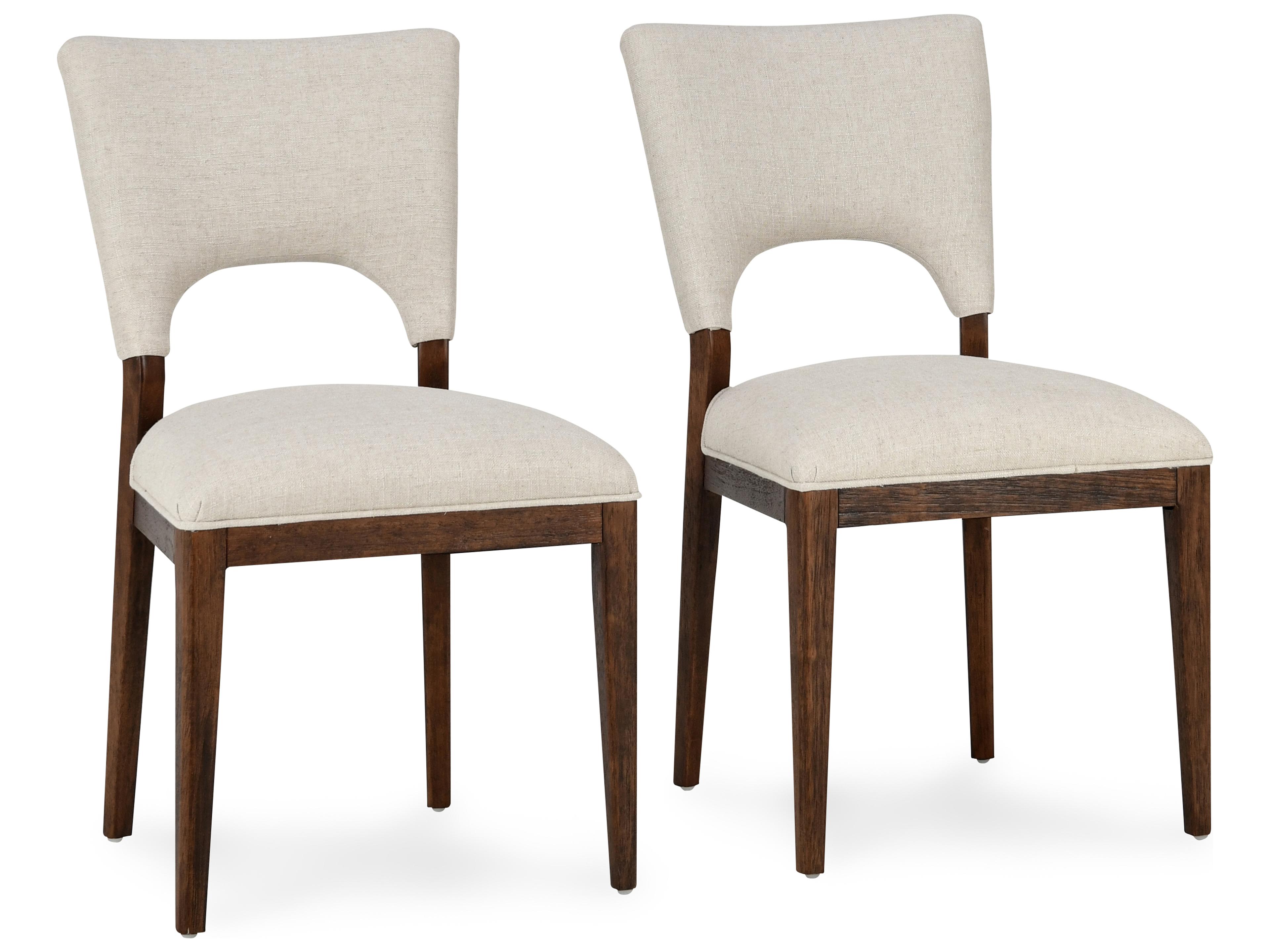 Classic Home Mitchel Rubberwood Beige Upholstered Armless Dining Chair Set of 2