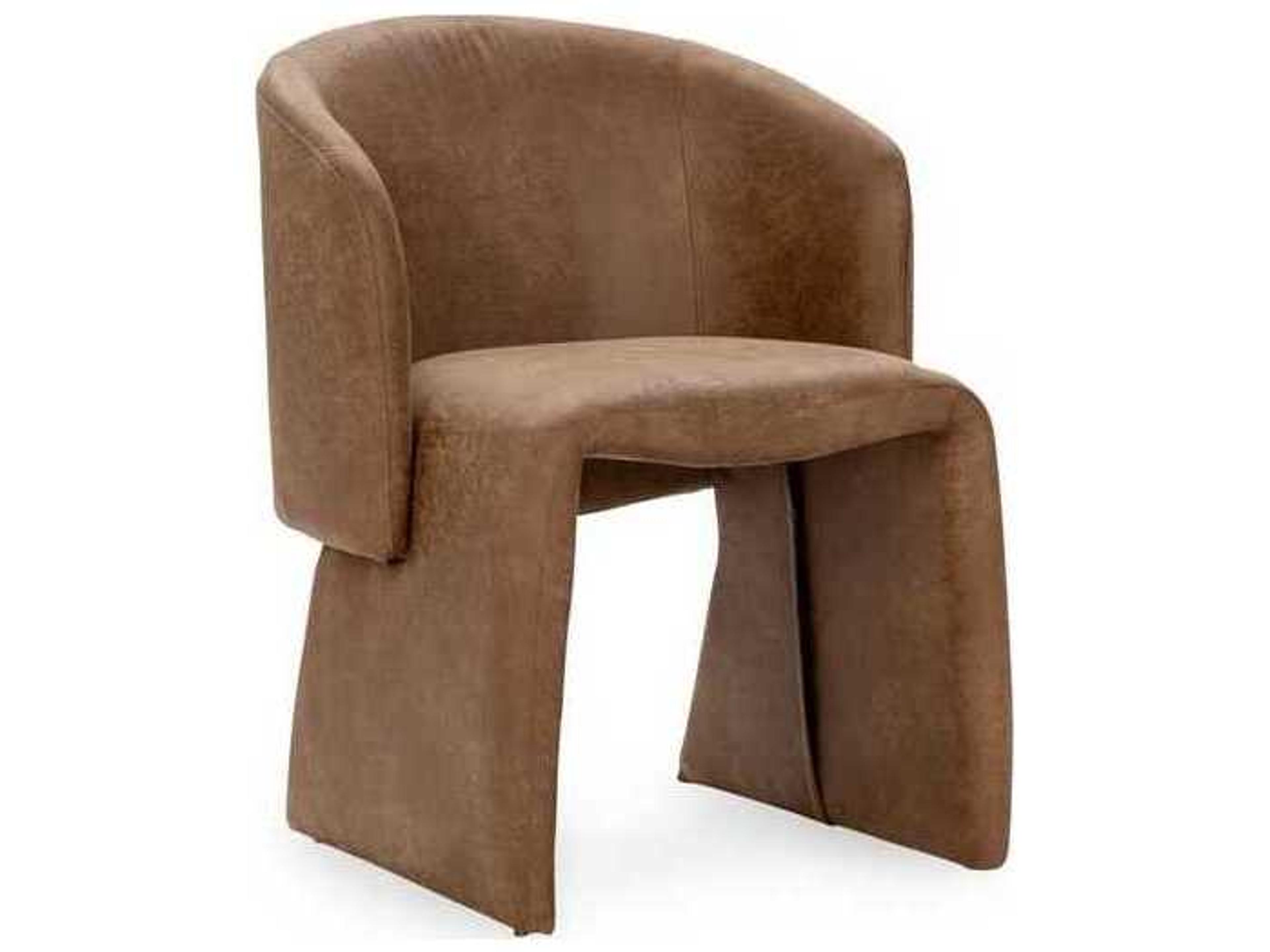 Classic Home Halstead Brown Upholstered Arm Dining Chair