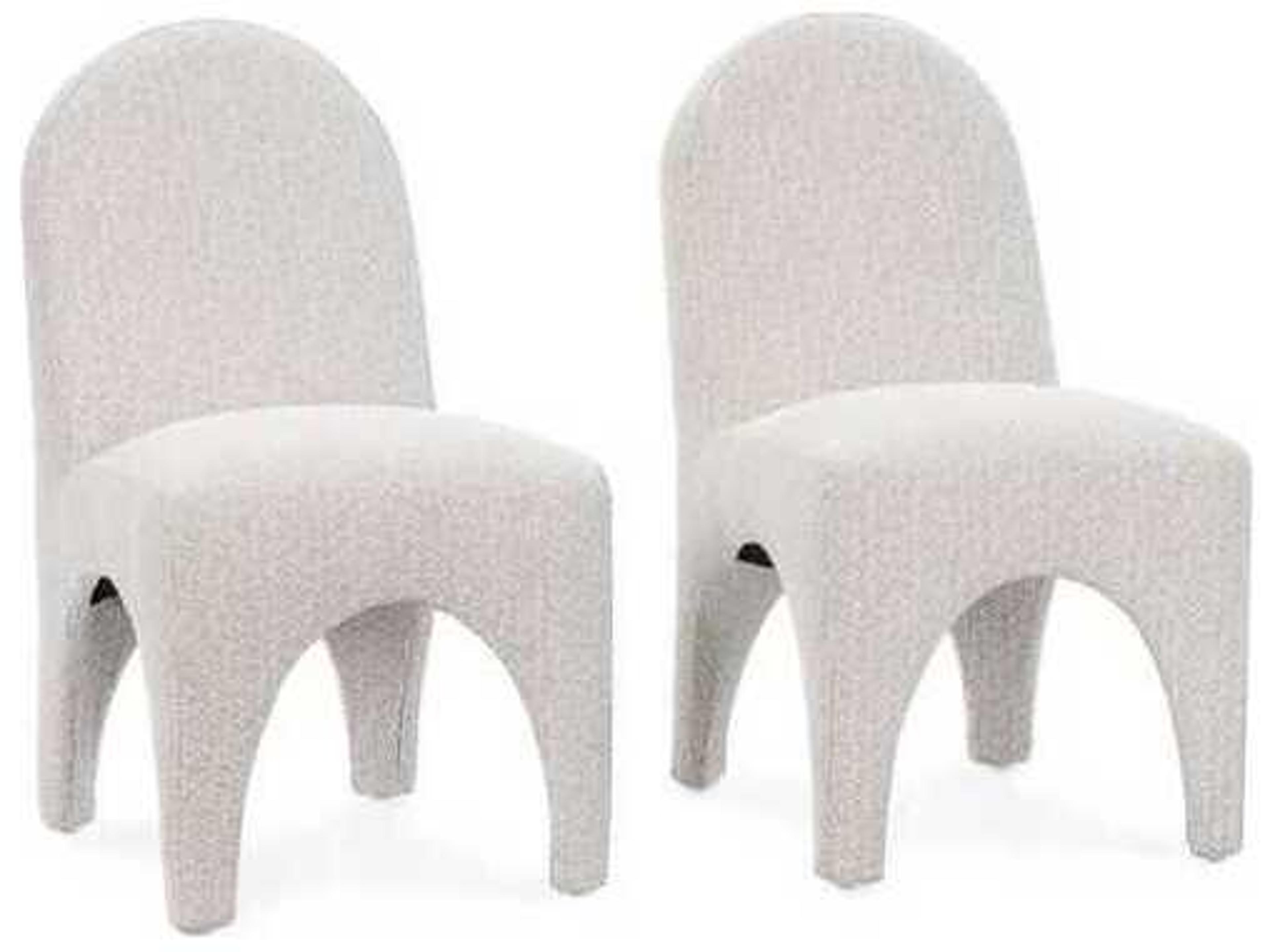 Classic Home Ella White Upholstered Armless Dining Chair Set of 2