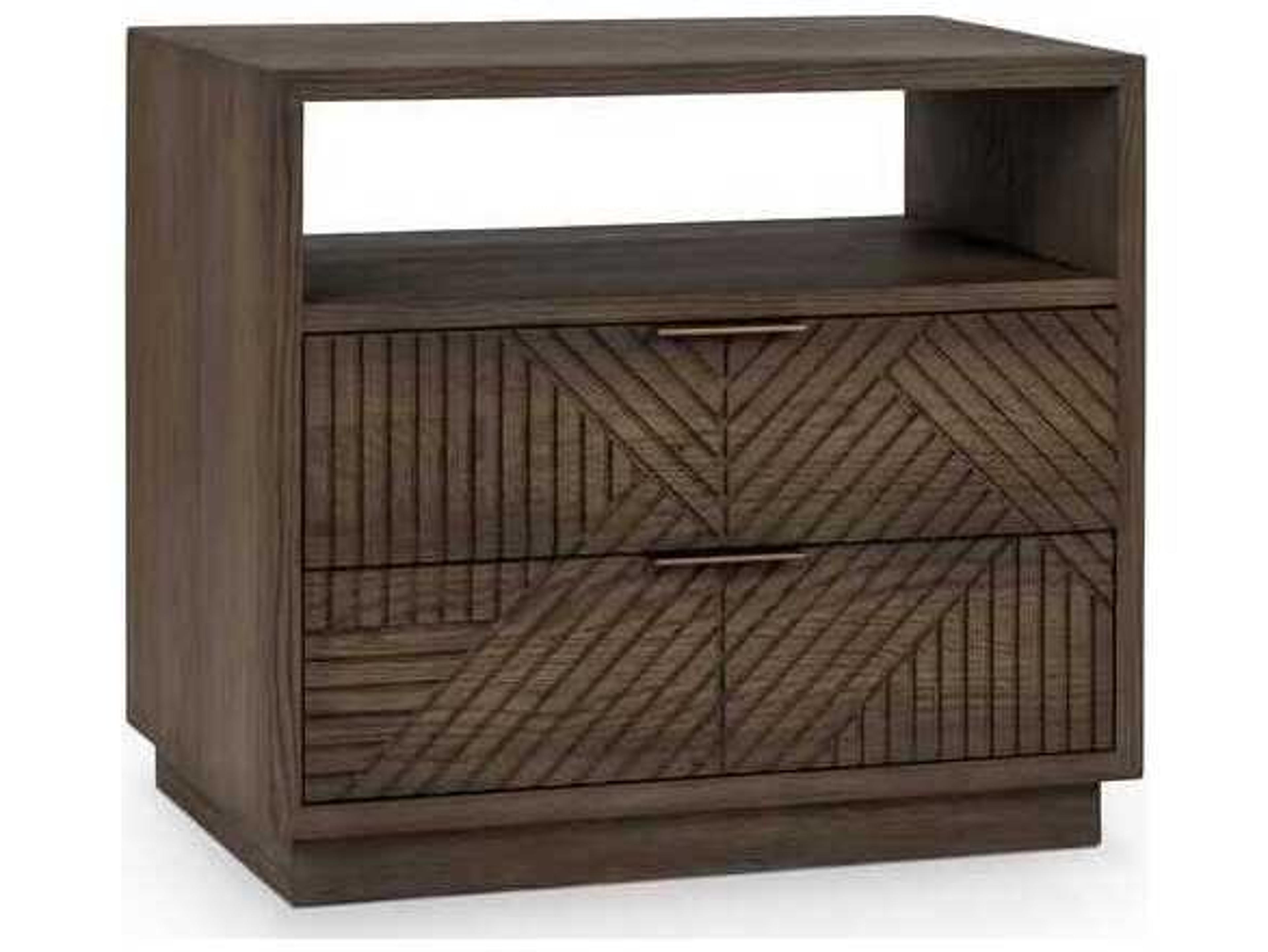 Classic Home Santa Clara 2-Drawers Brown Oak Wood Nightstand