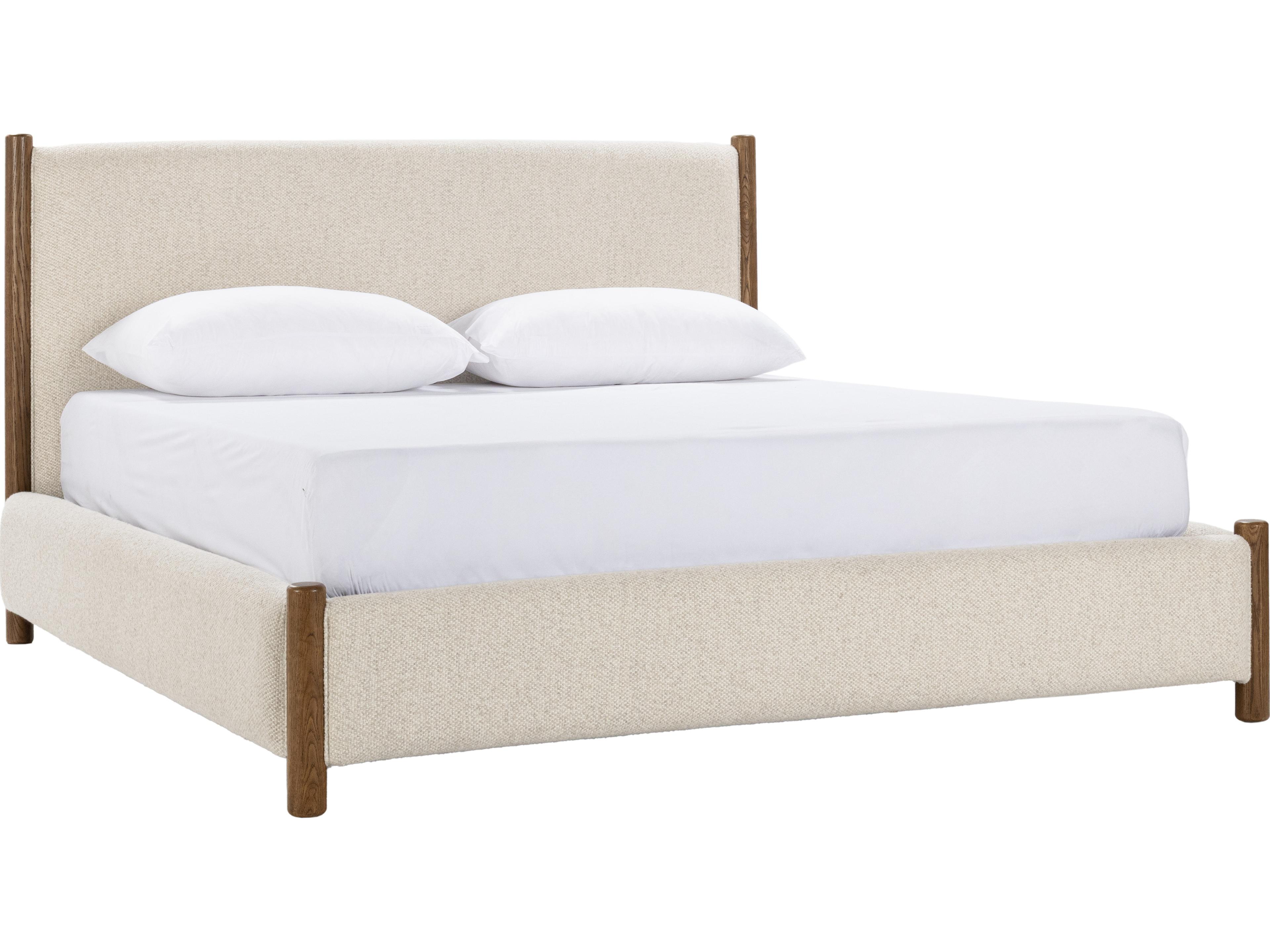 Classic Home Bennington Dusty Beige Ash Wood Upholstered King Platform Bed