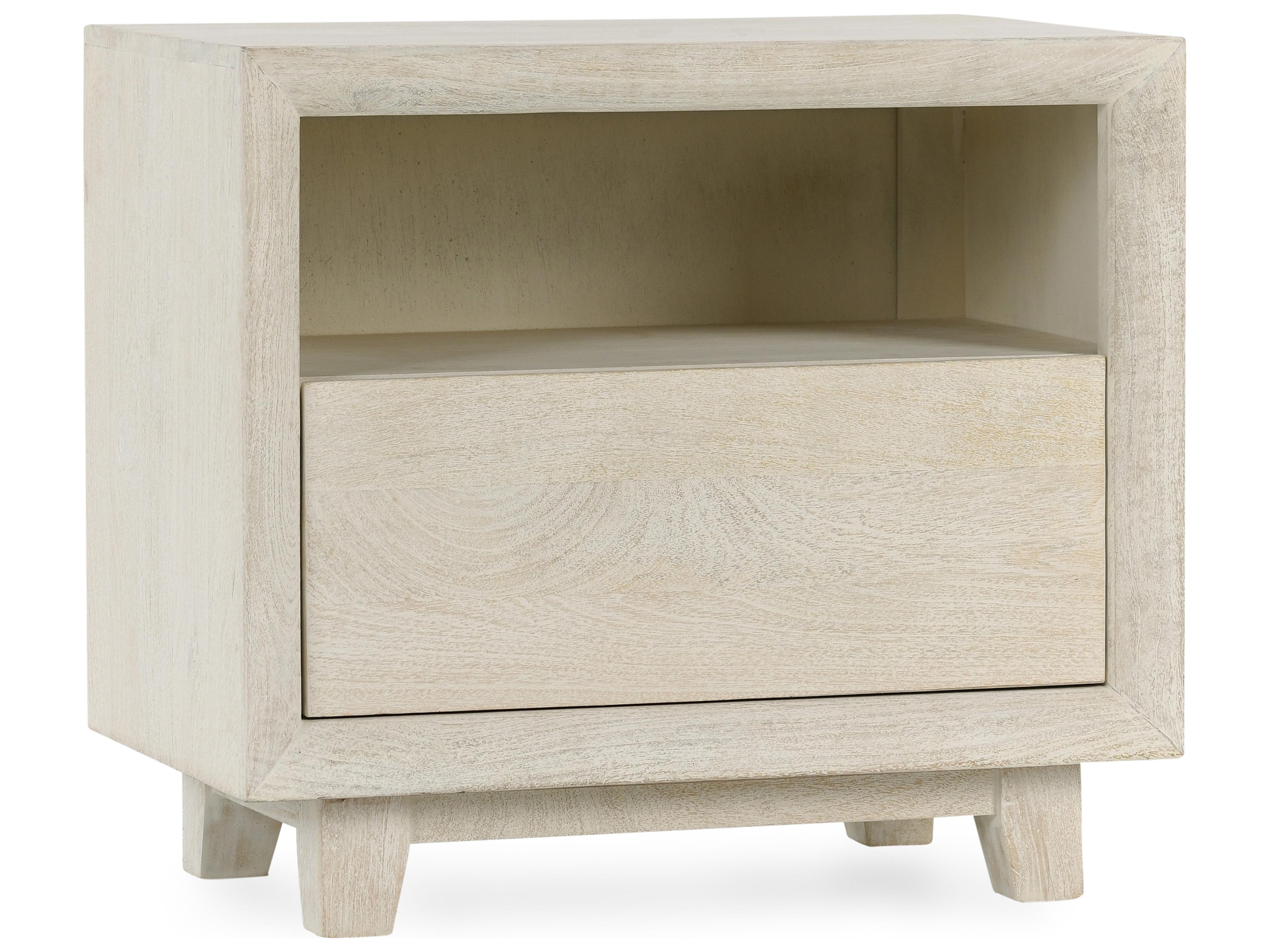 Classic Home Reece 1-Drawer Beige Mango Wood Nightstand