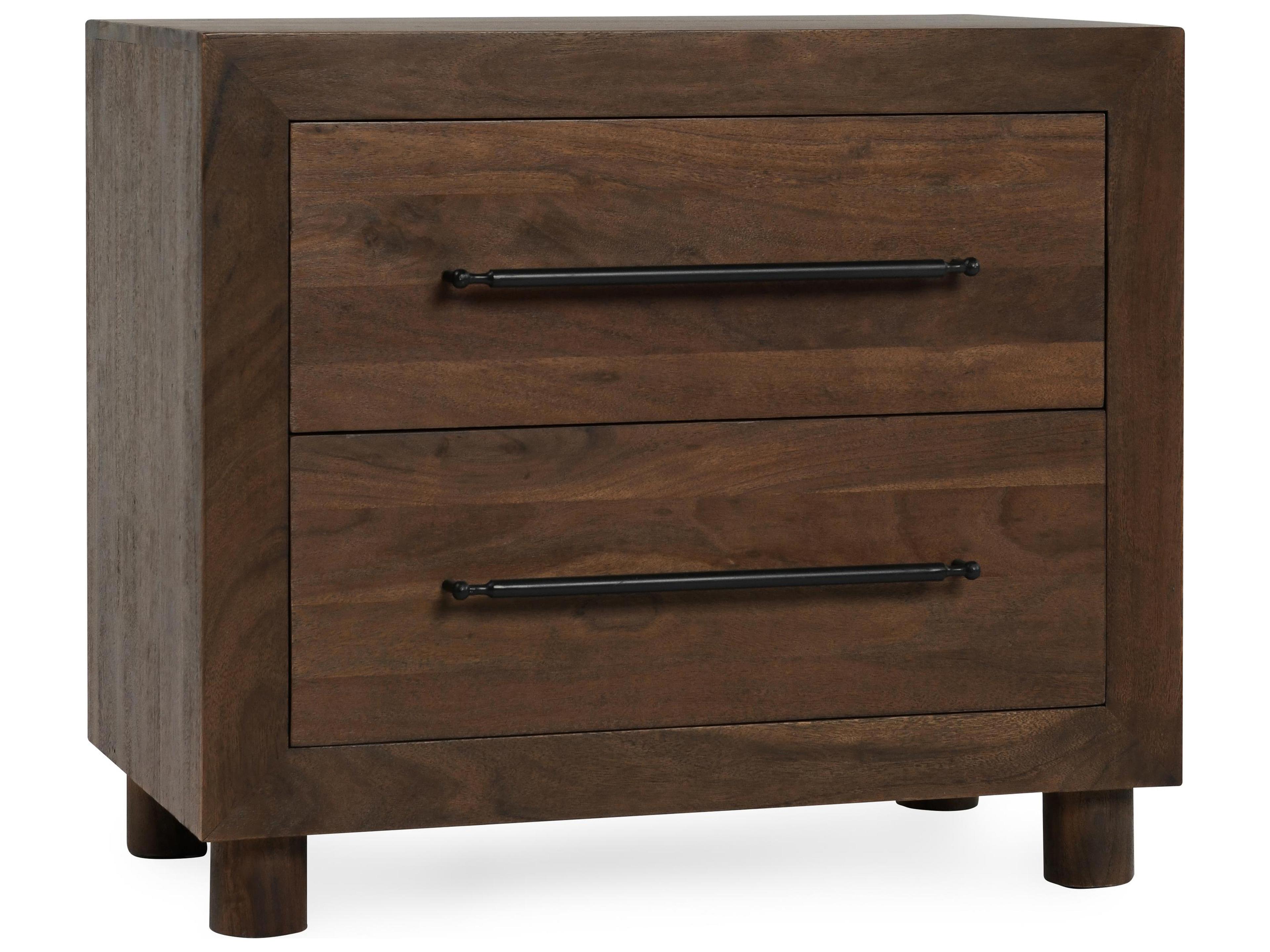 Classic Home Jaxon 2-Drawers Acacia Wood Nightstand