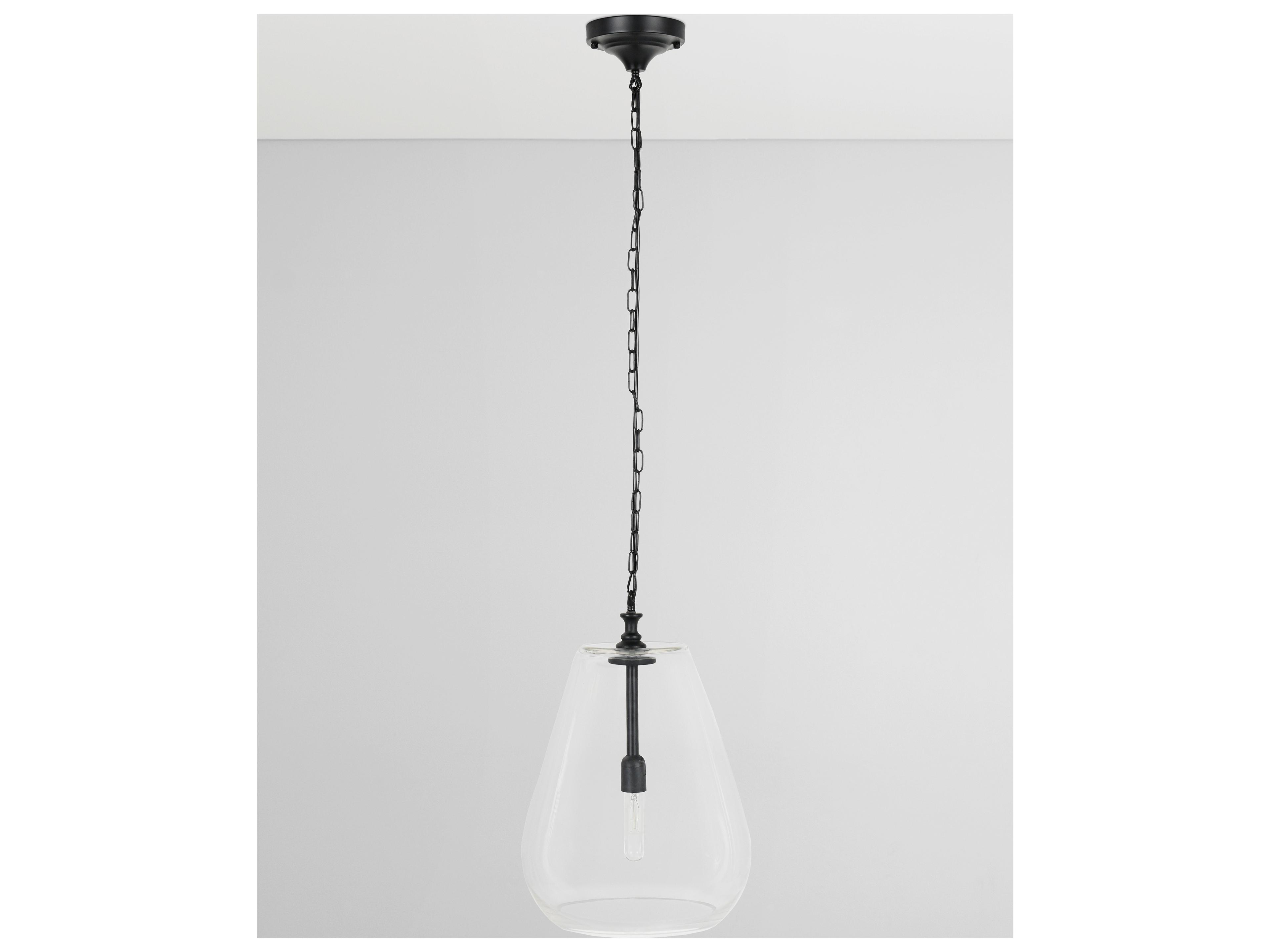 Classic Home Odense 1-Light Black Clear Bowl Mini Pendant