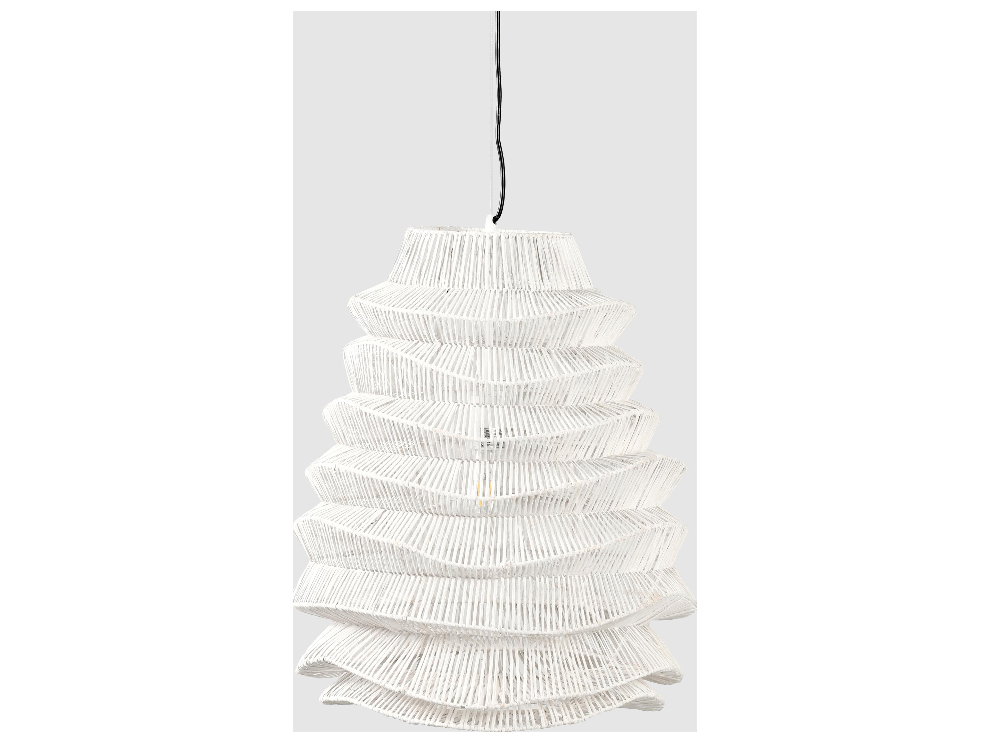 Classic Home Barlow 1-Light White Lantern Pendant