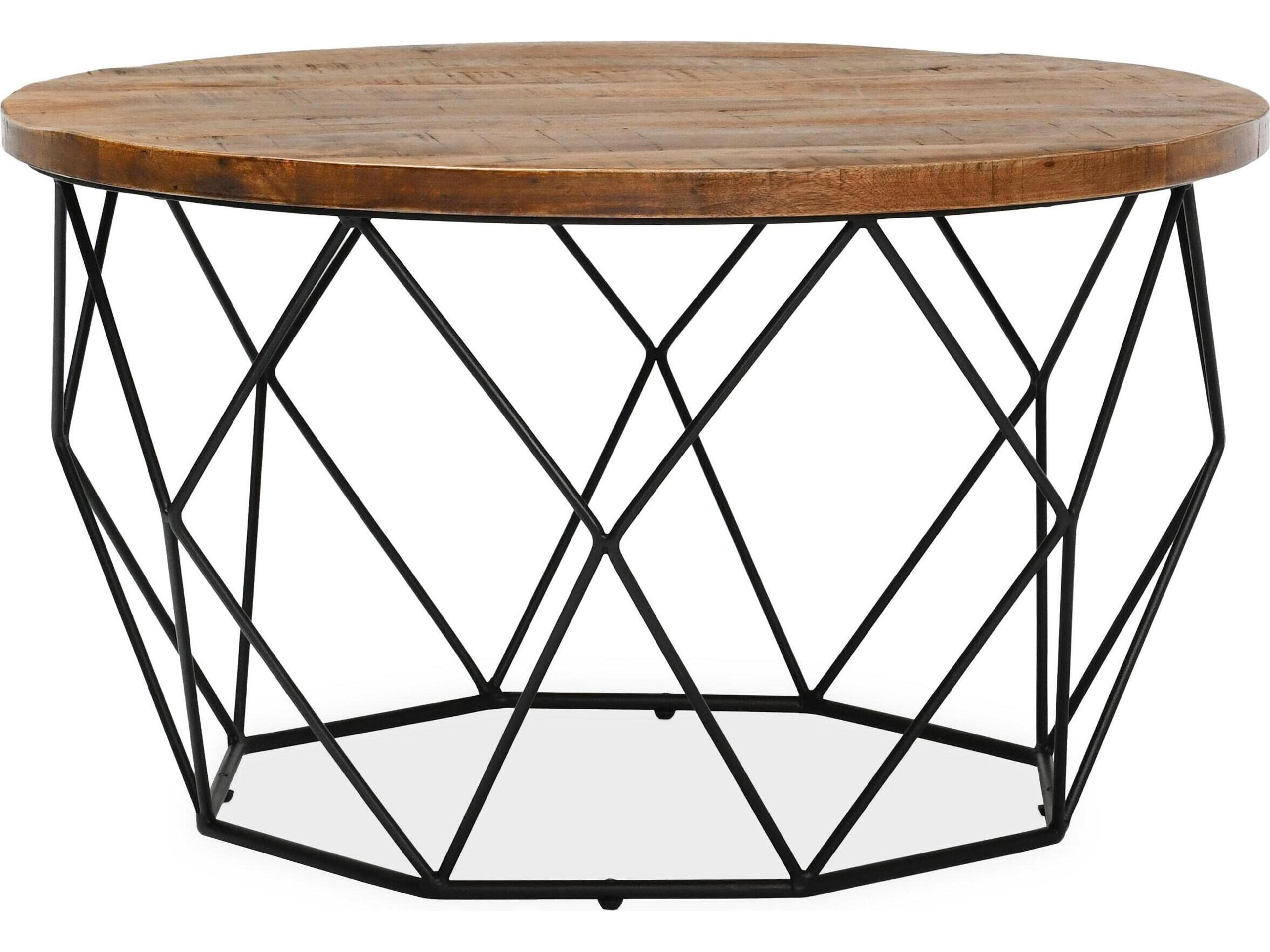 Classic Home Sylmar Round Wood Chestnut Brown Top Coffee Table