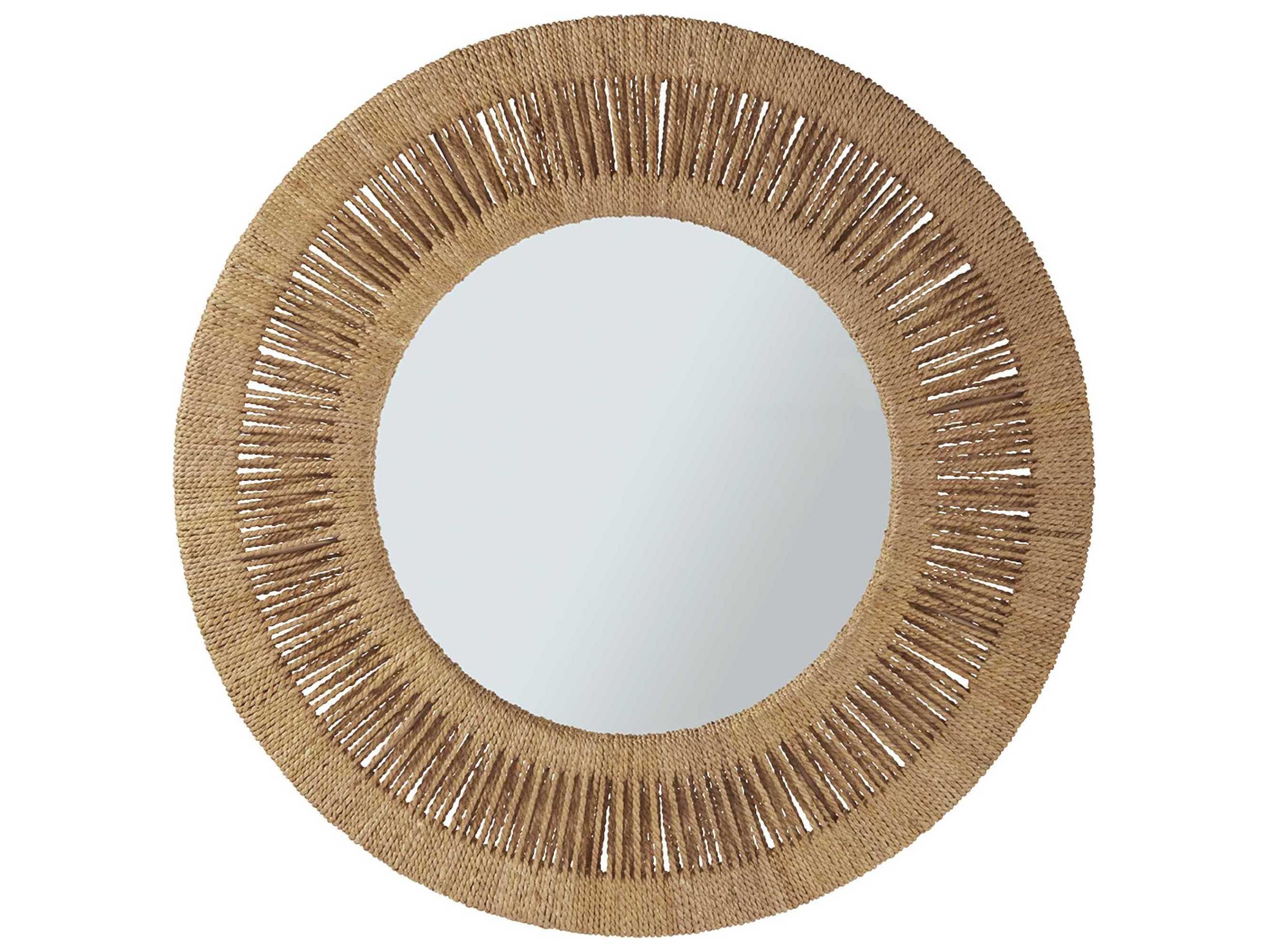 Coastal Living Home Escape Coca Plum Round Woven Abaca Wall Mirror