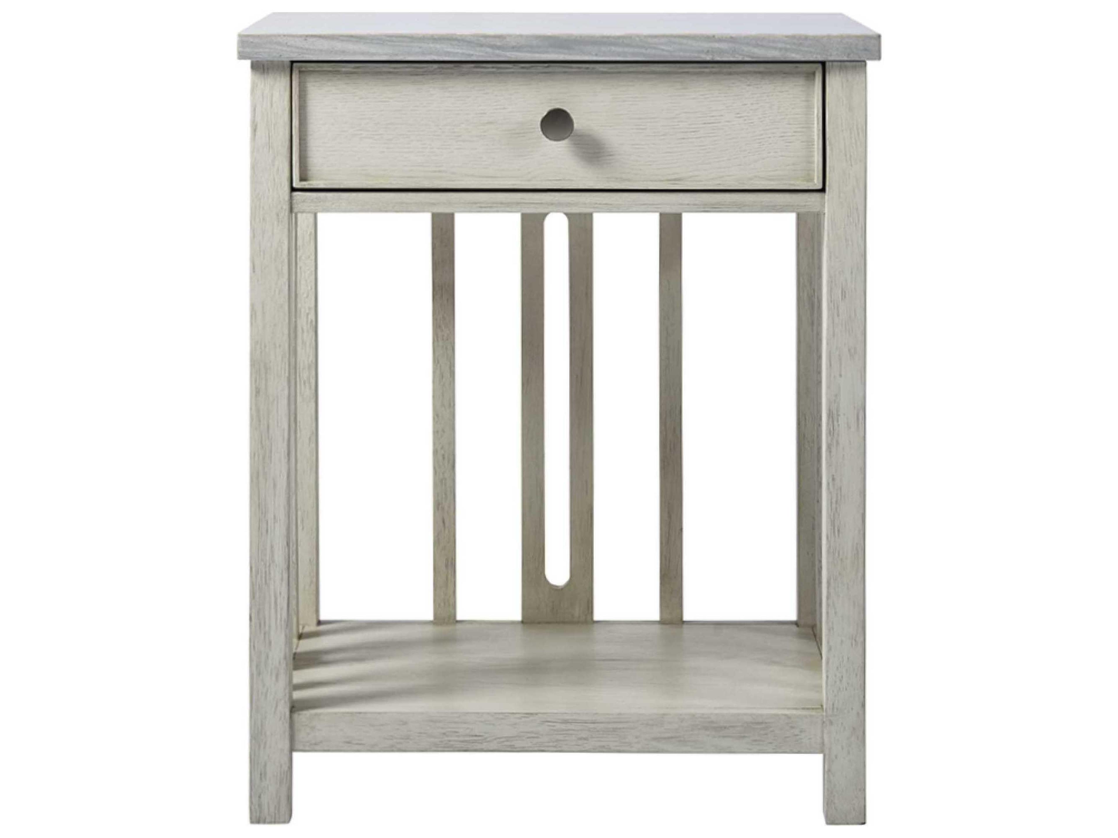 Coastal Living Home Escape 1-Drawer White Ash Wood Nightstand