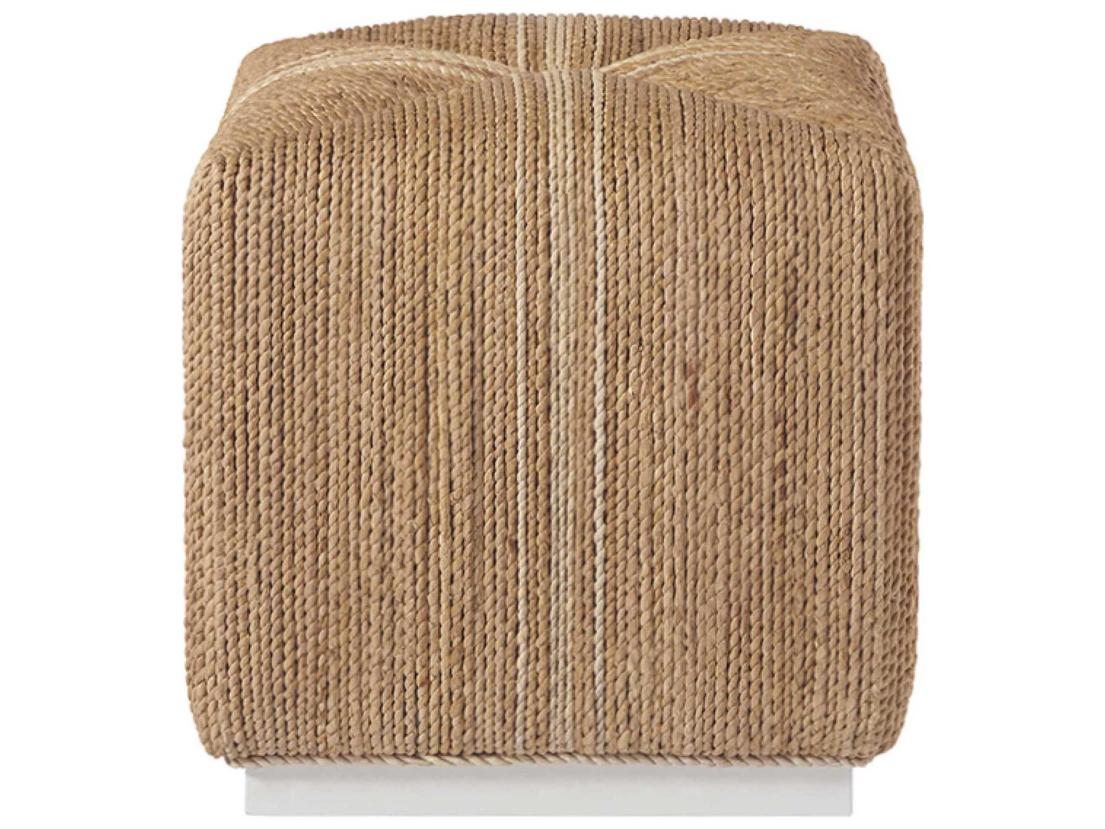 Coastal Living Home Escape Woven Abaca Brown Ottoman