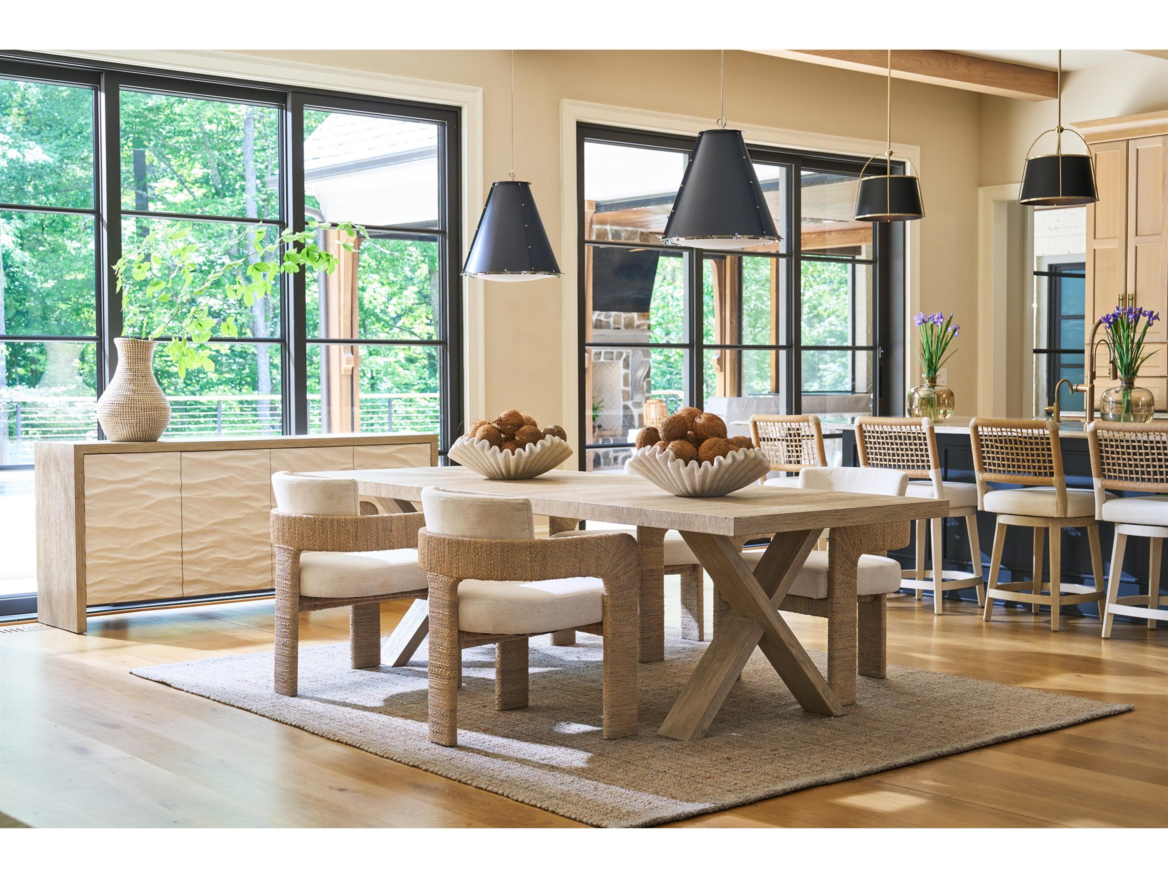 Coastal Living Home Oasis Oak Wood Dining Room Set