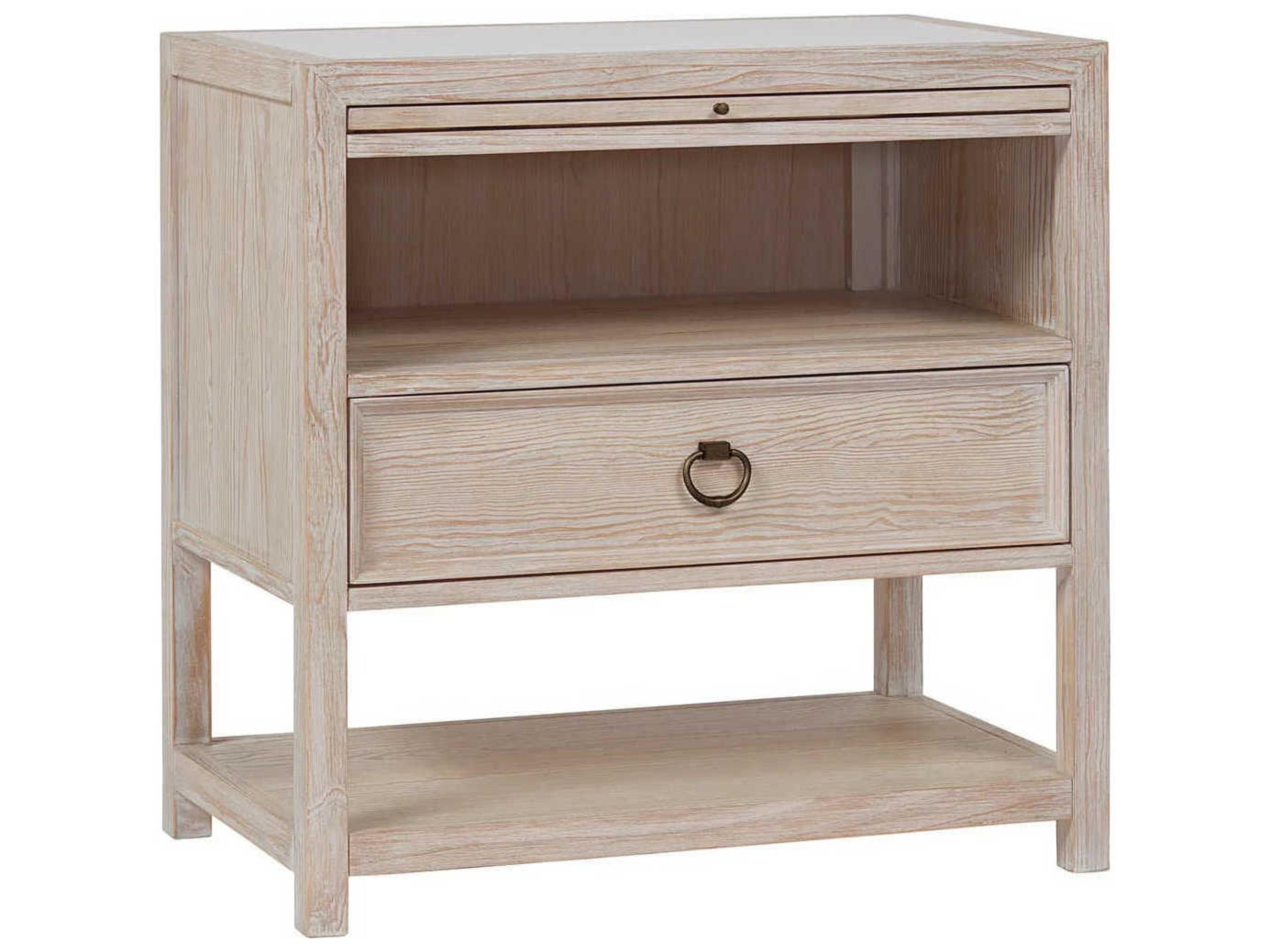 Coastal Living Home Getaway 1-Drawer Beige Nightstand