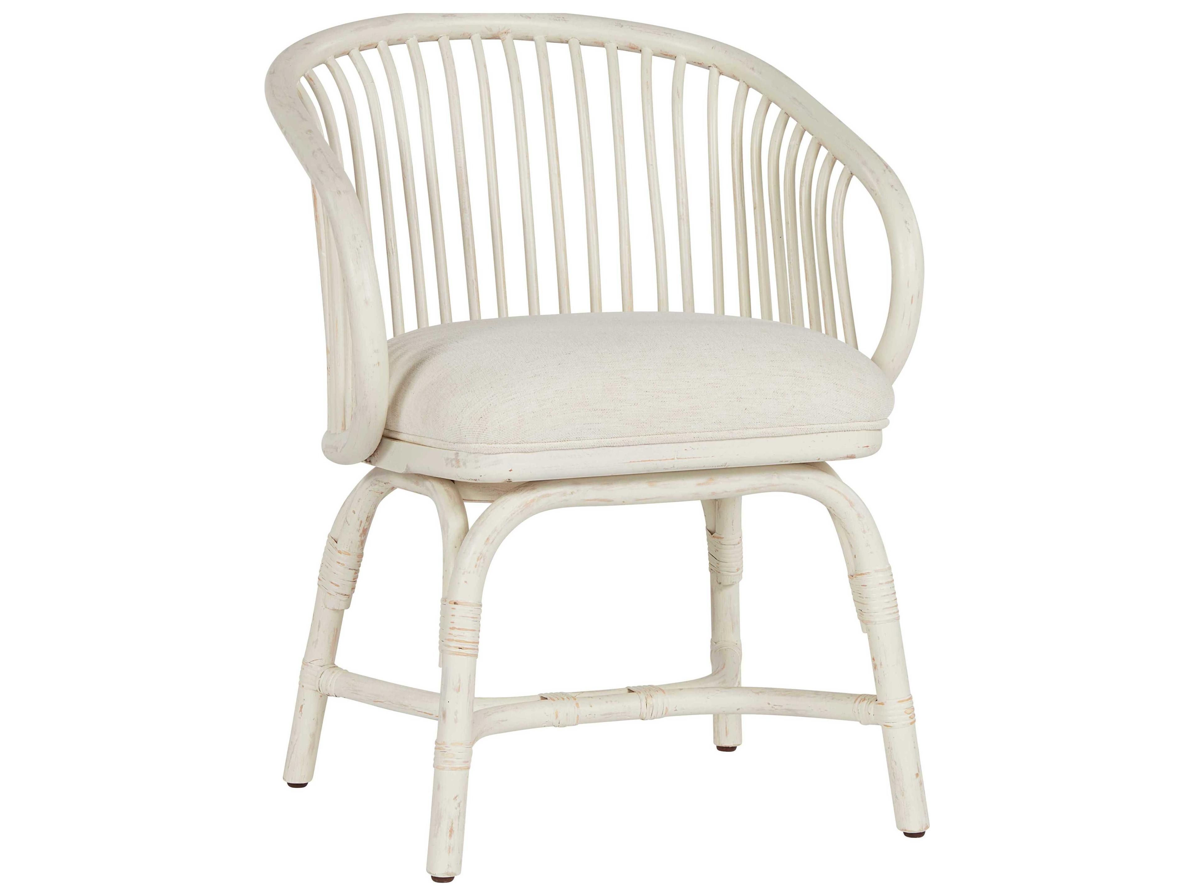 Coastal Living Home Getaway White Upholstered Arm Dining Chair