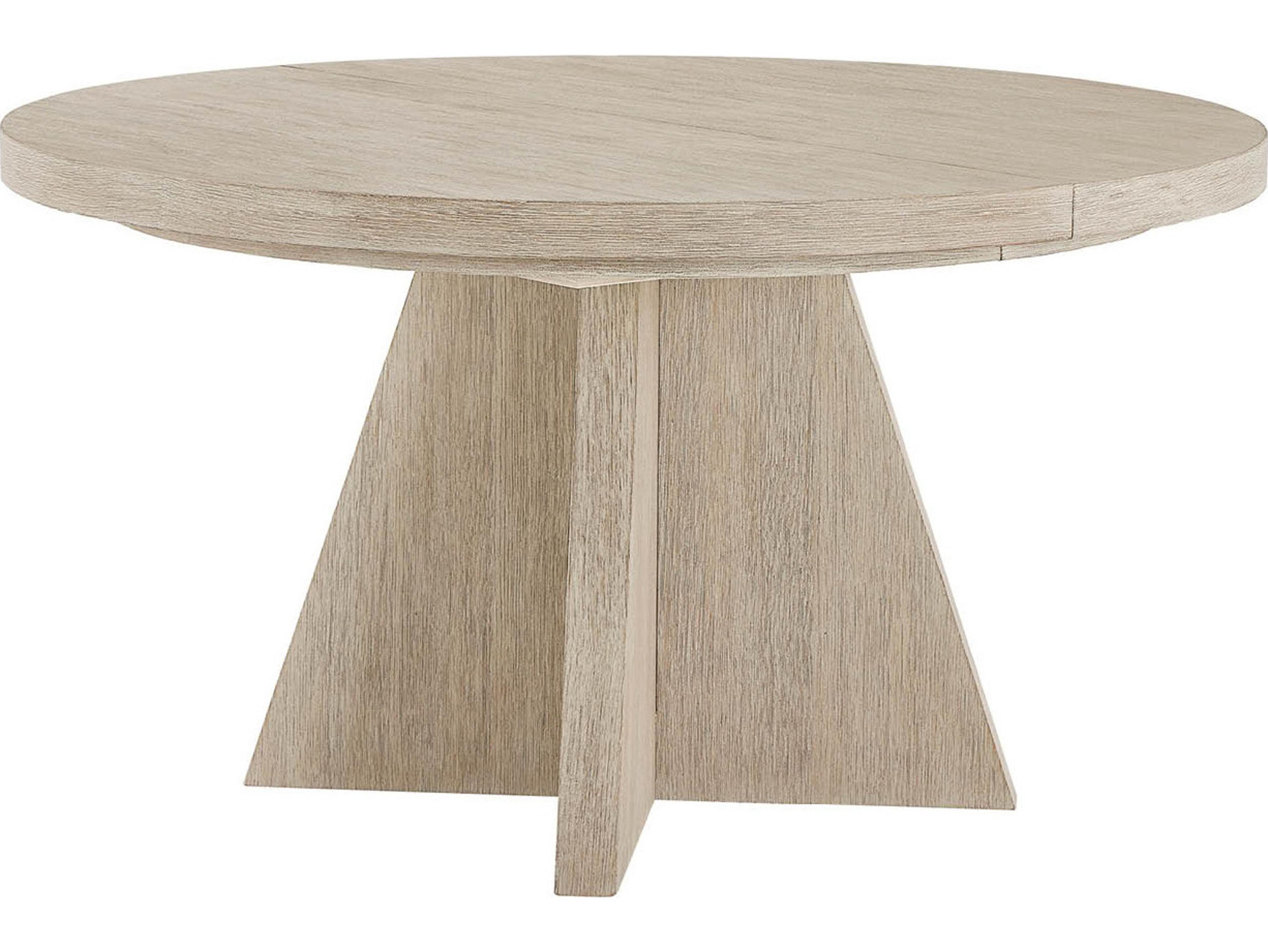 Coastal Living Home Oasis Round Wood Dockside Natural Tan Oak Dining Table