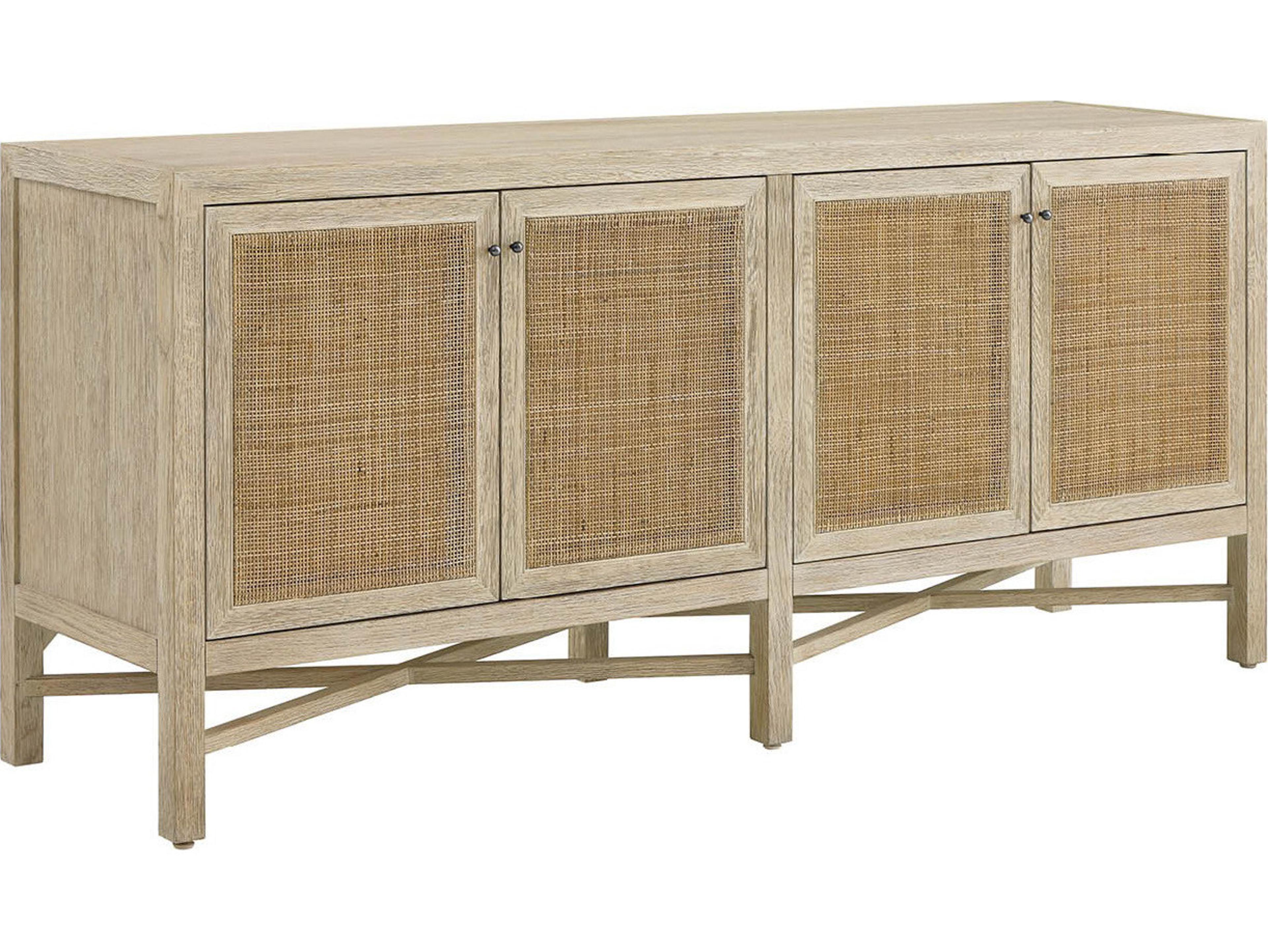 Coastal Living Home Oasis 76" Oak Wood Dockside Natural Tan Sideboard