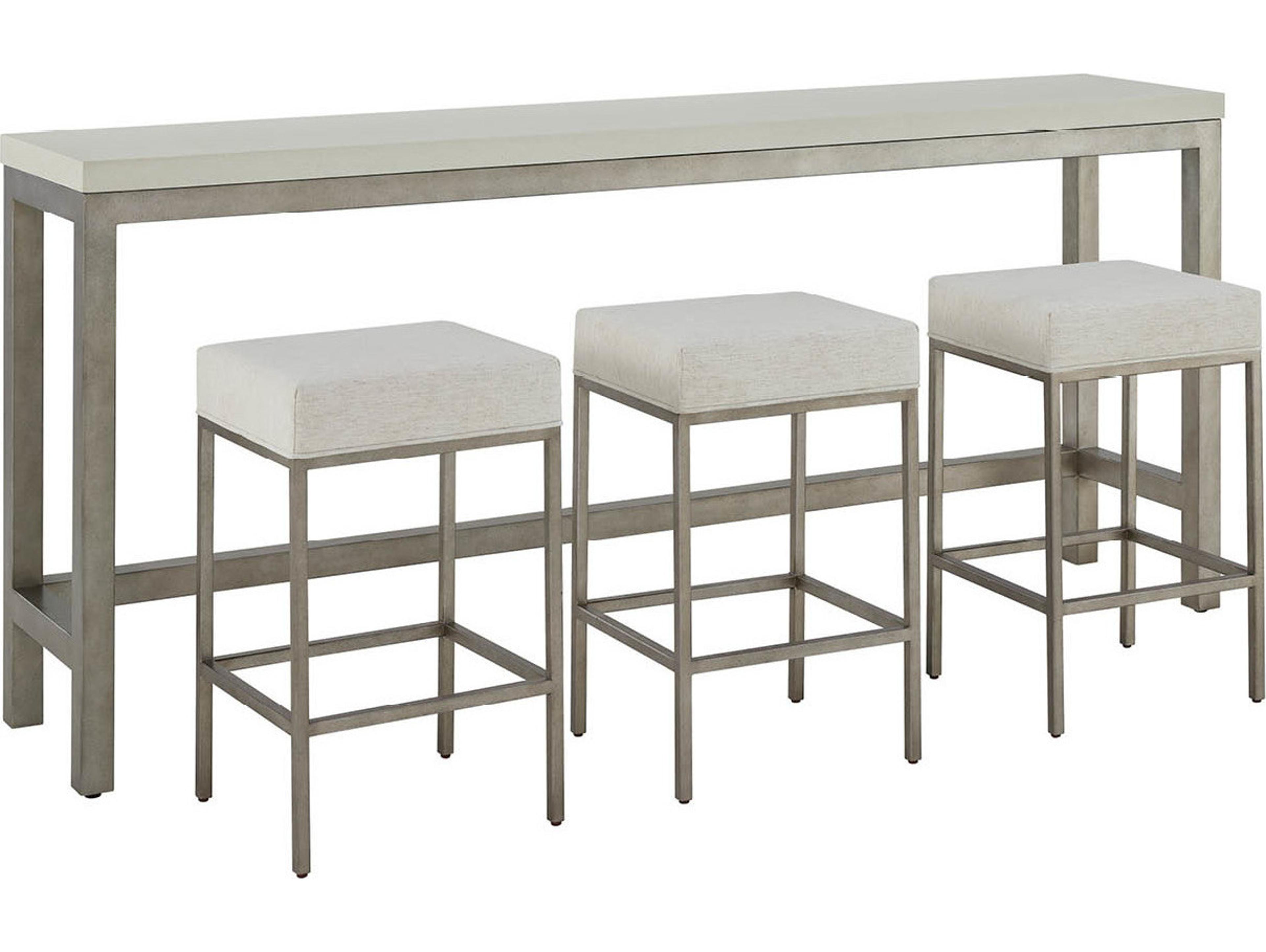 Coastal Living Home Oasis Console Table With Three Counter Stools Set