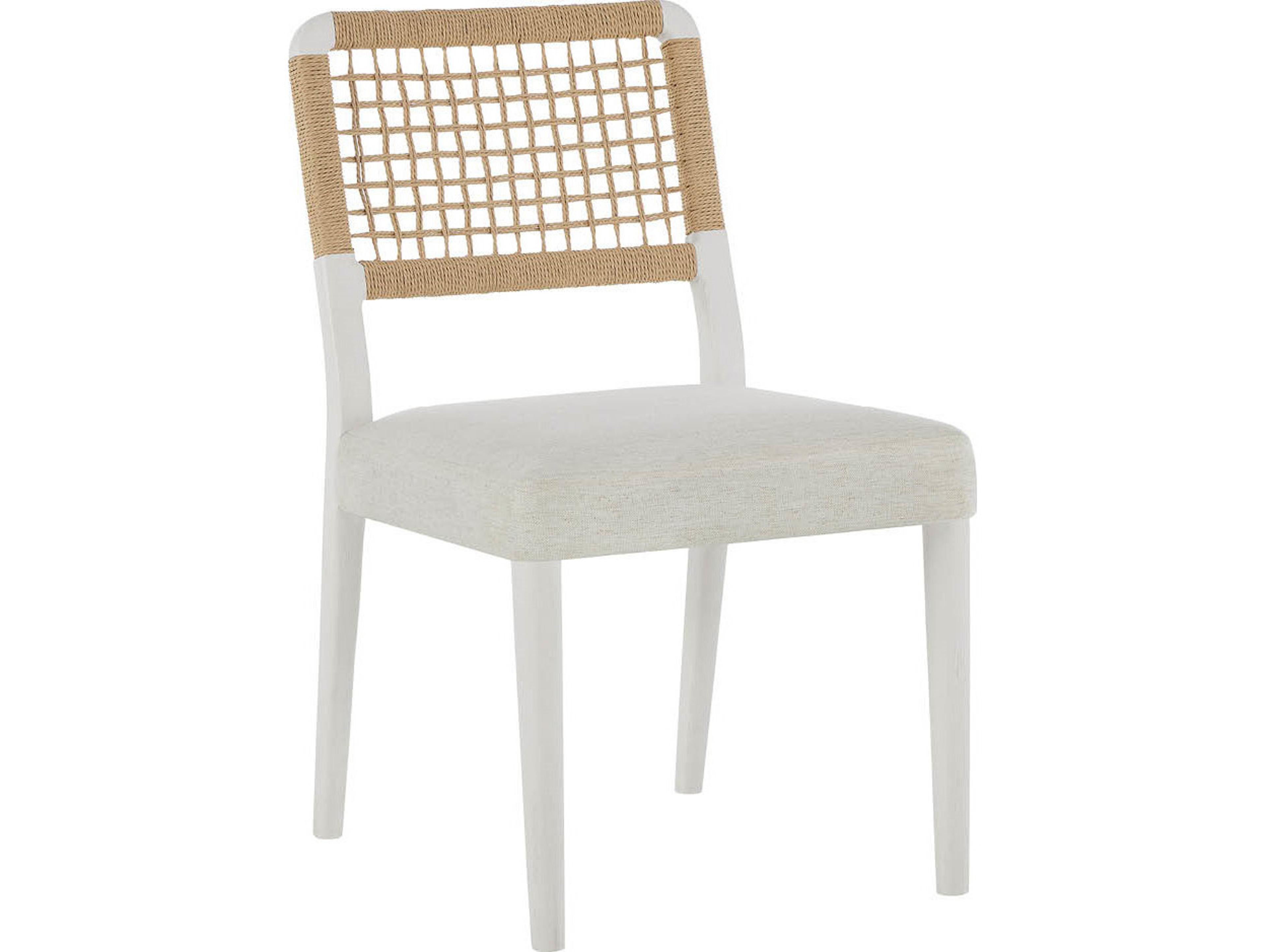 Coastal Living Home Oasis White Upholstered Armless Dining Chair Set of 2