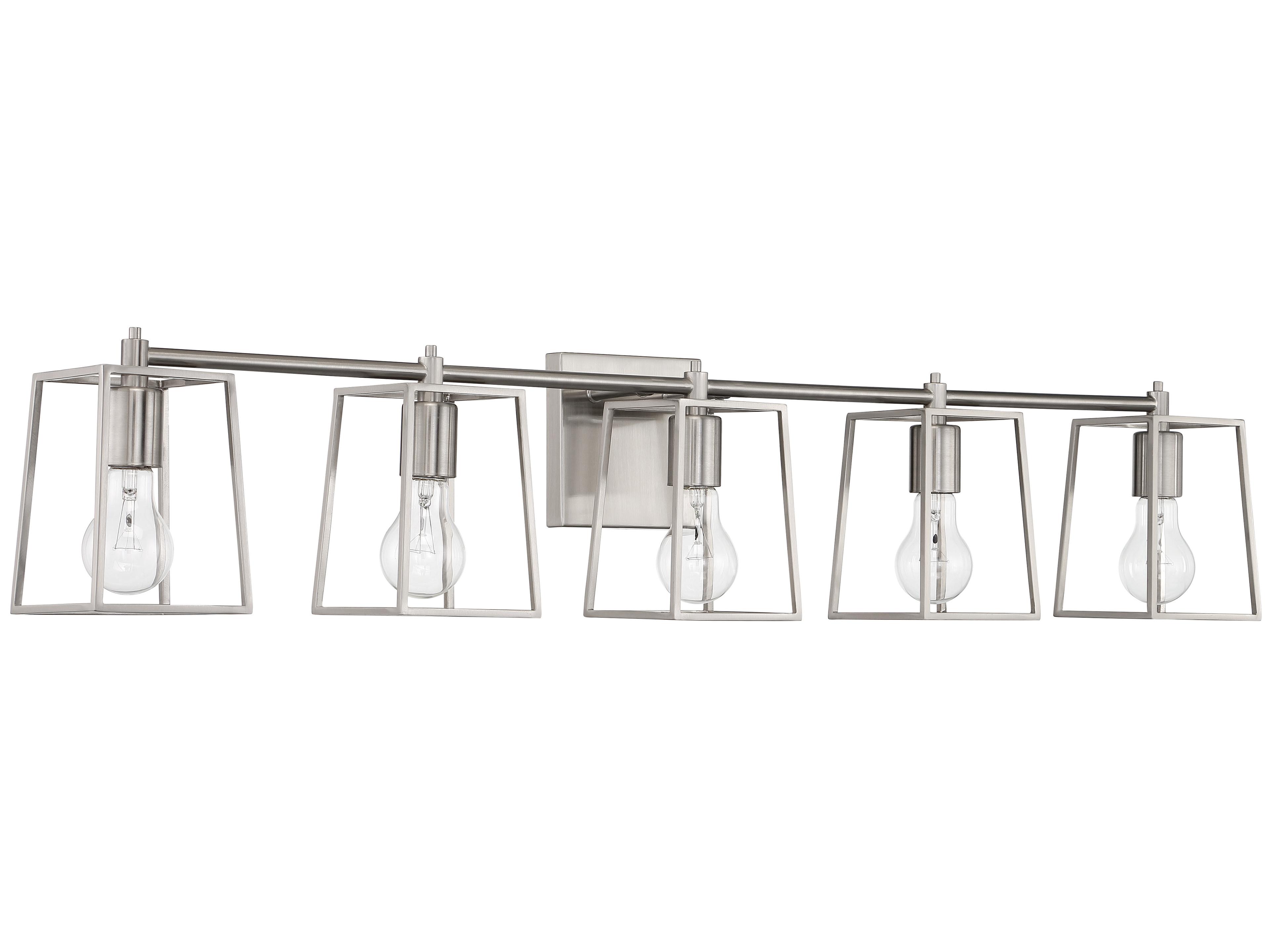 Craftmade Dunn 5-Light Brushed Polished Nickel Glass Vanity Light