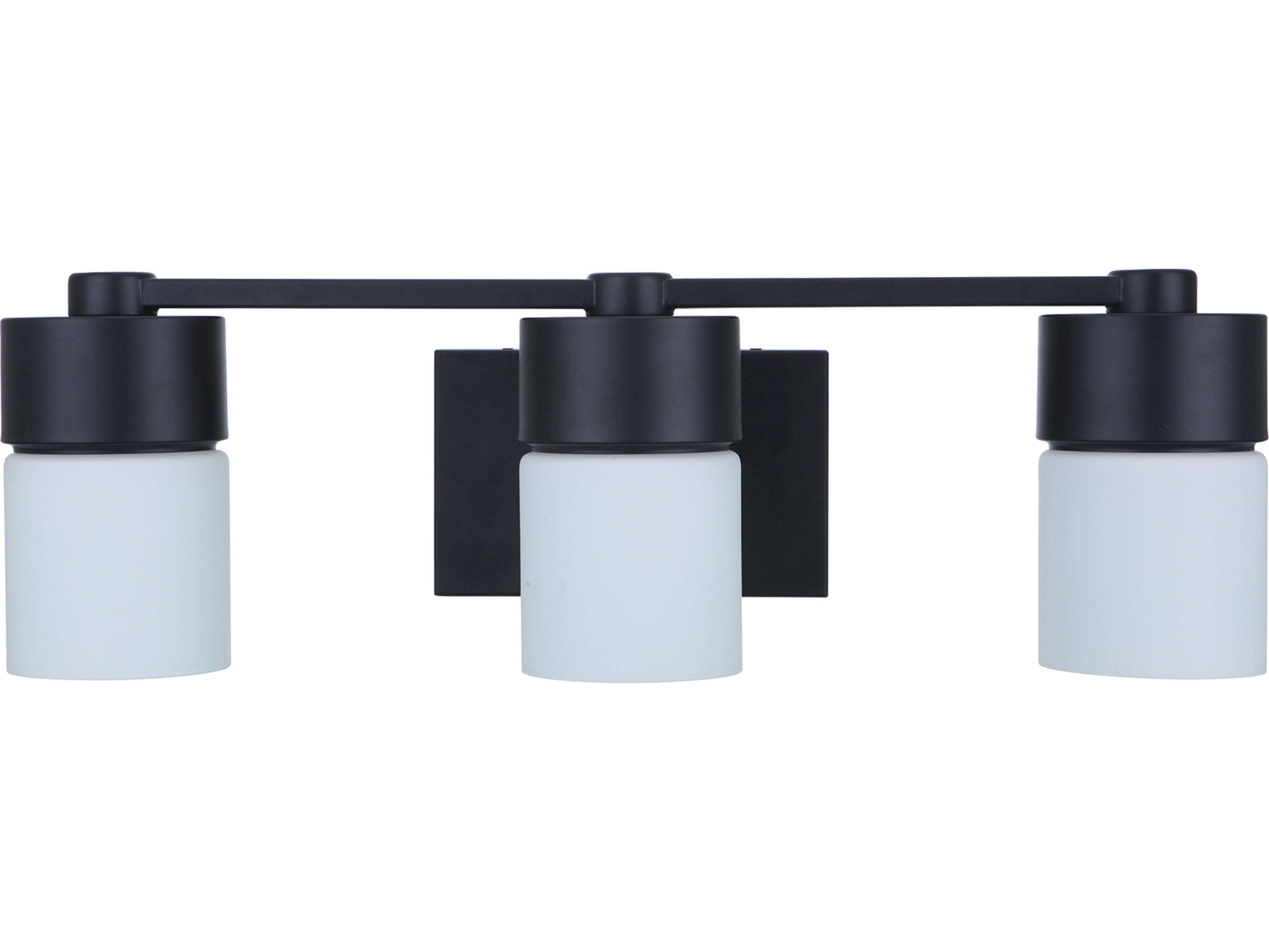 Craftmade District 3-Light Flat Black Glass Vanity Light