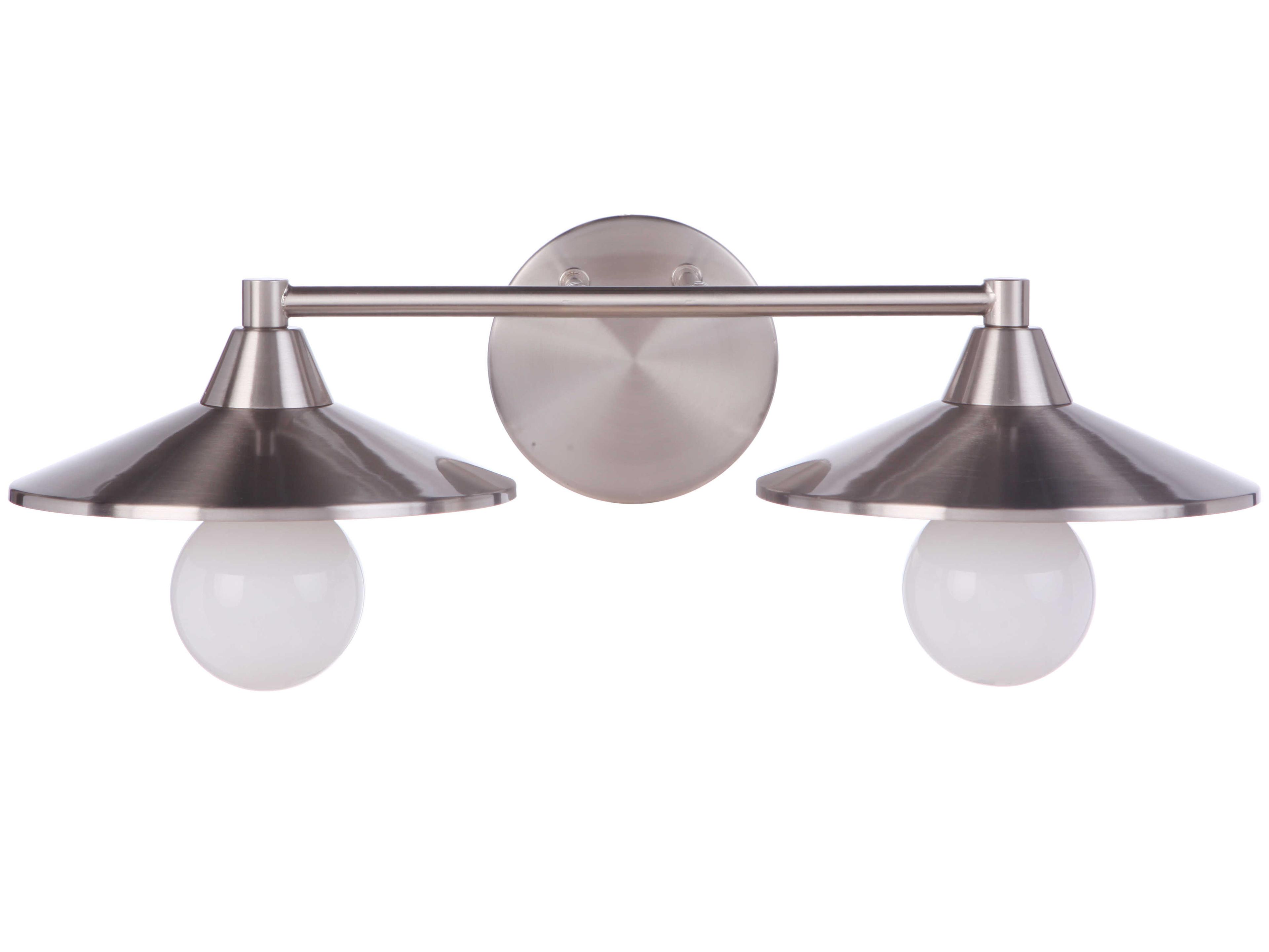Craftmade Isaac 2-Light Brushed Polished Nickel Vanity Light