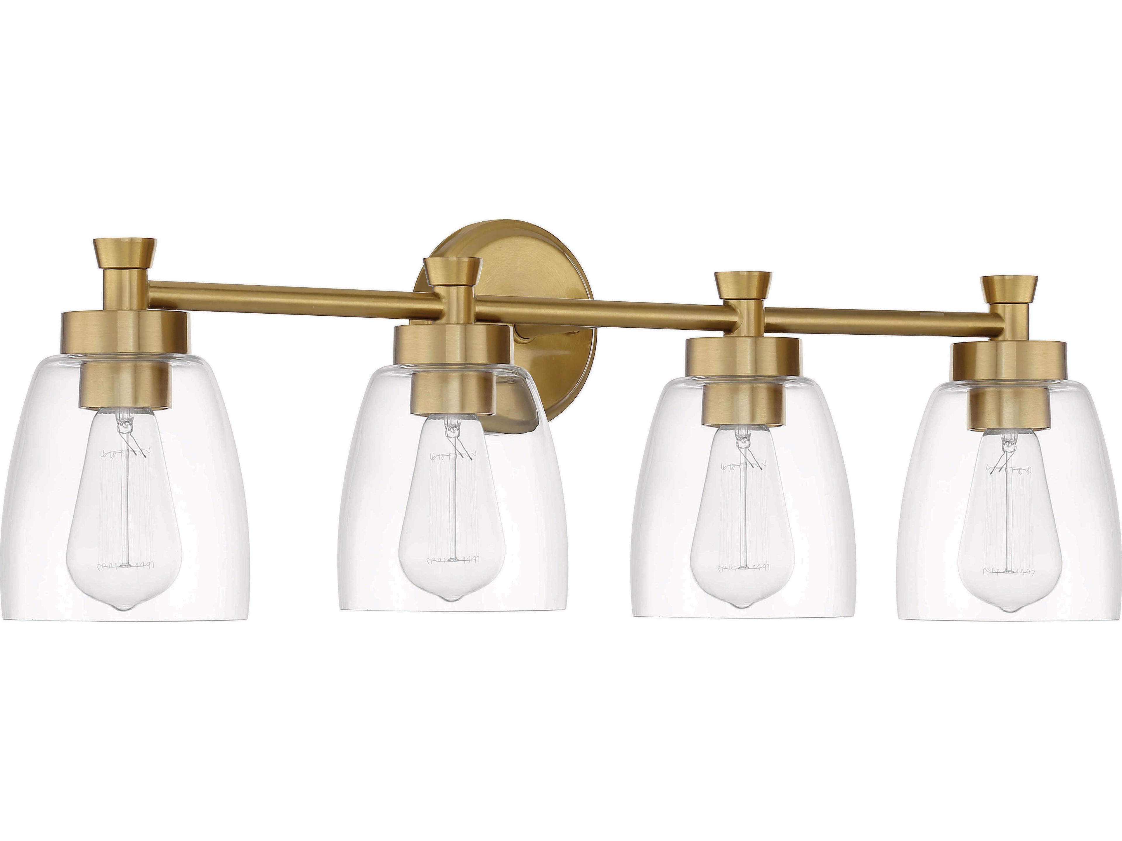 Craftmade Henning 4-Light Satin Brass Glass Vanity Light