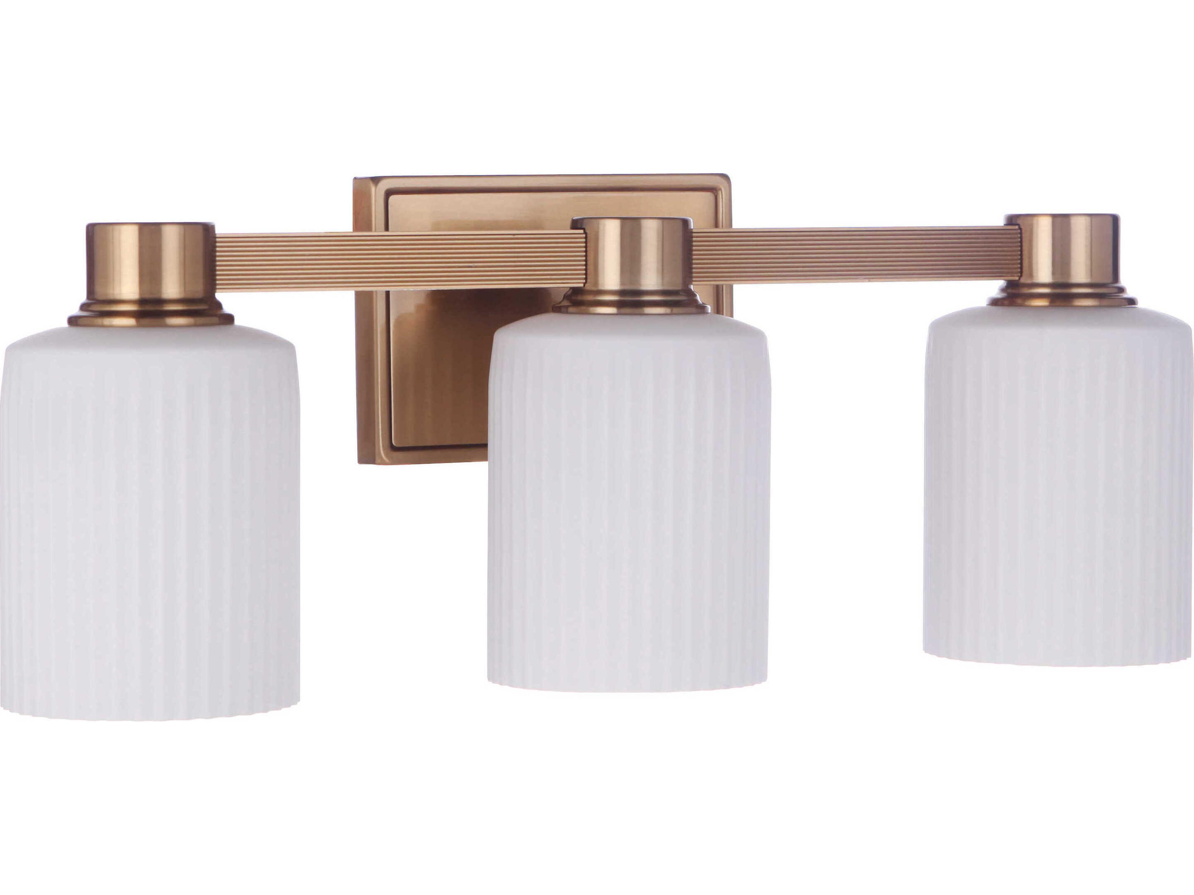 Craftmade Bretton 3-Light Satin Brass Glass Vanity Light