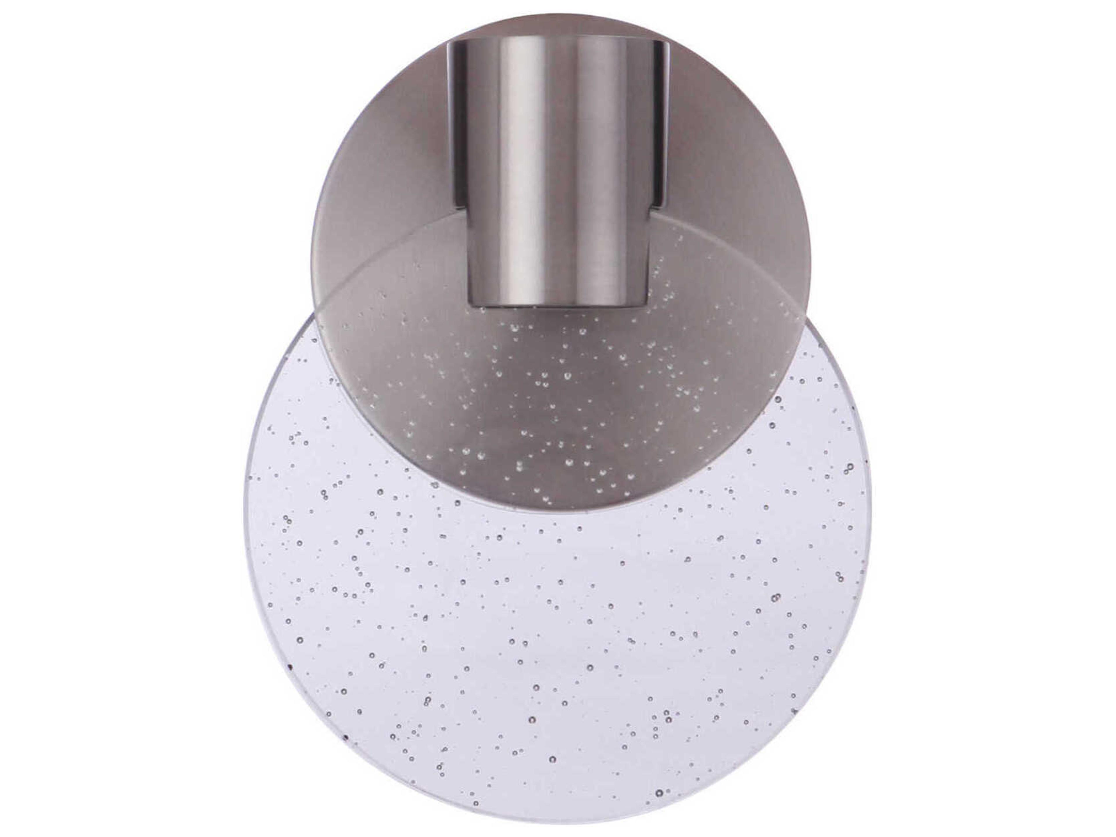 Craftmade Glisten 1-Light Brushed Polished Nickel Glass LED Wall Sconce