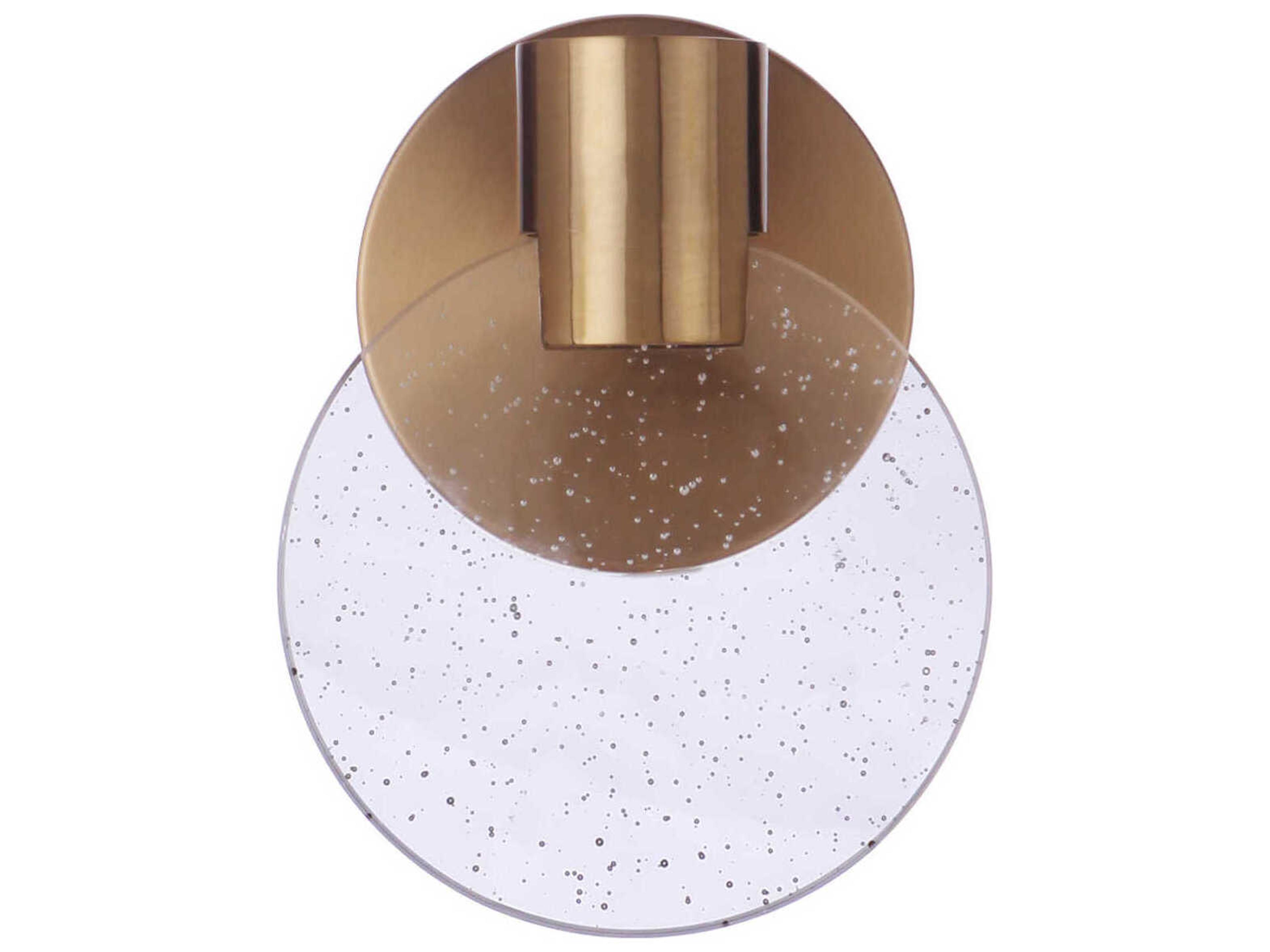 Craftmade Glisten 1-Light Satin Brass Glass LED Wall Sconce