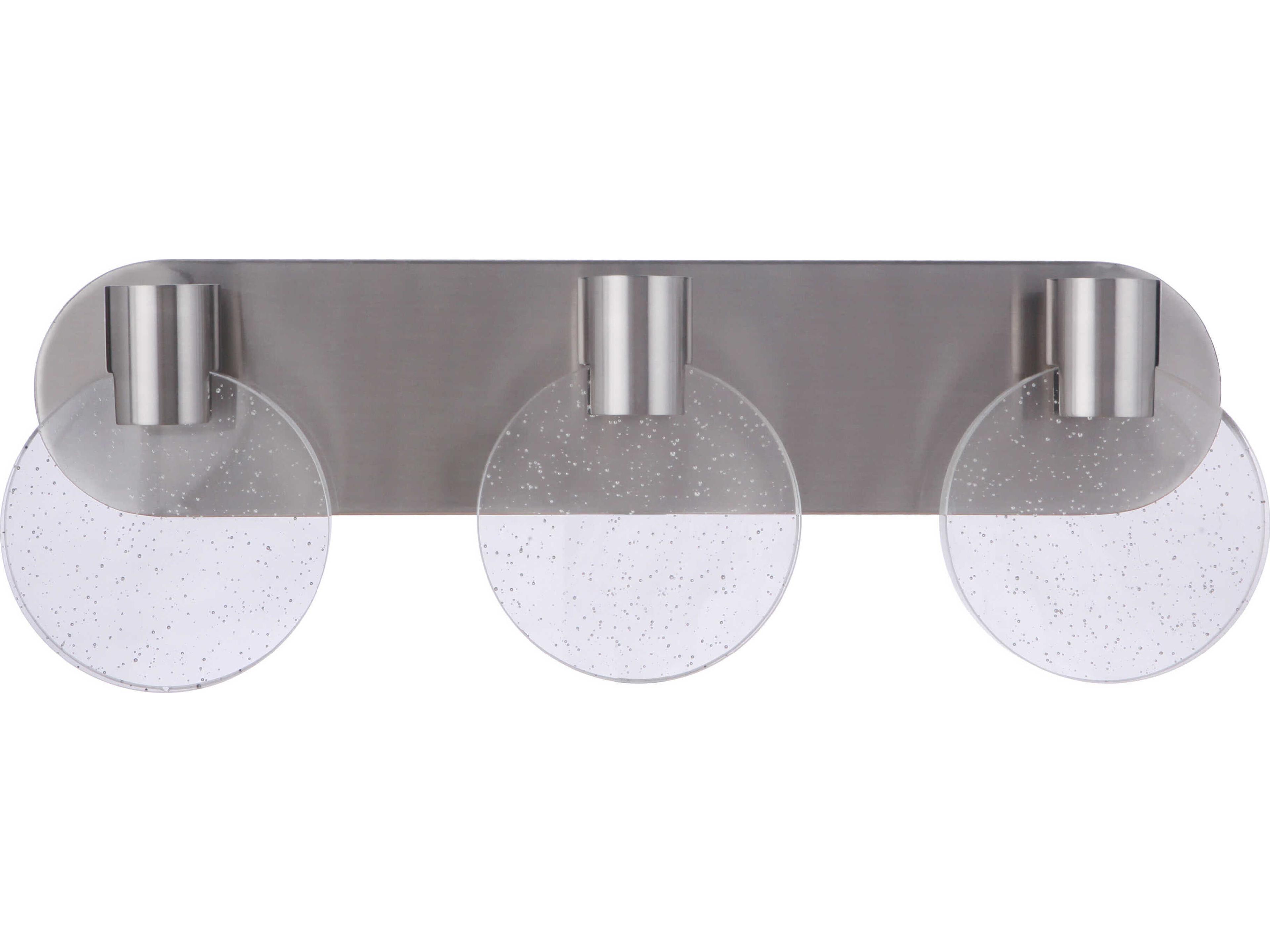 Craftmade Glisten 3-Light Brushed Polished Nickel Glass LED Vanity Light
