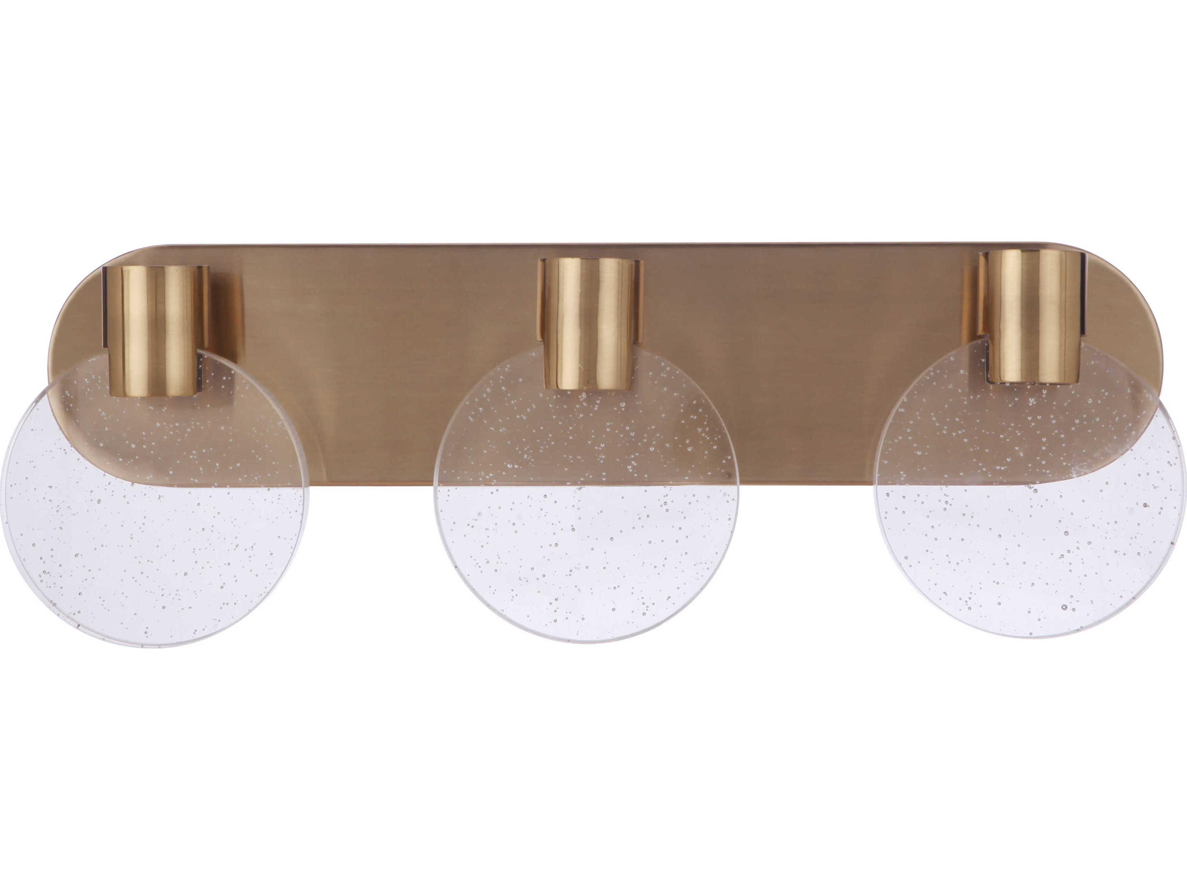 Craftmade Glisten 3-Light Satin Brass Glass LED Vanity Light