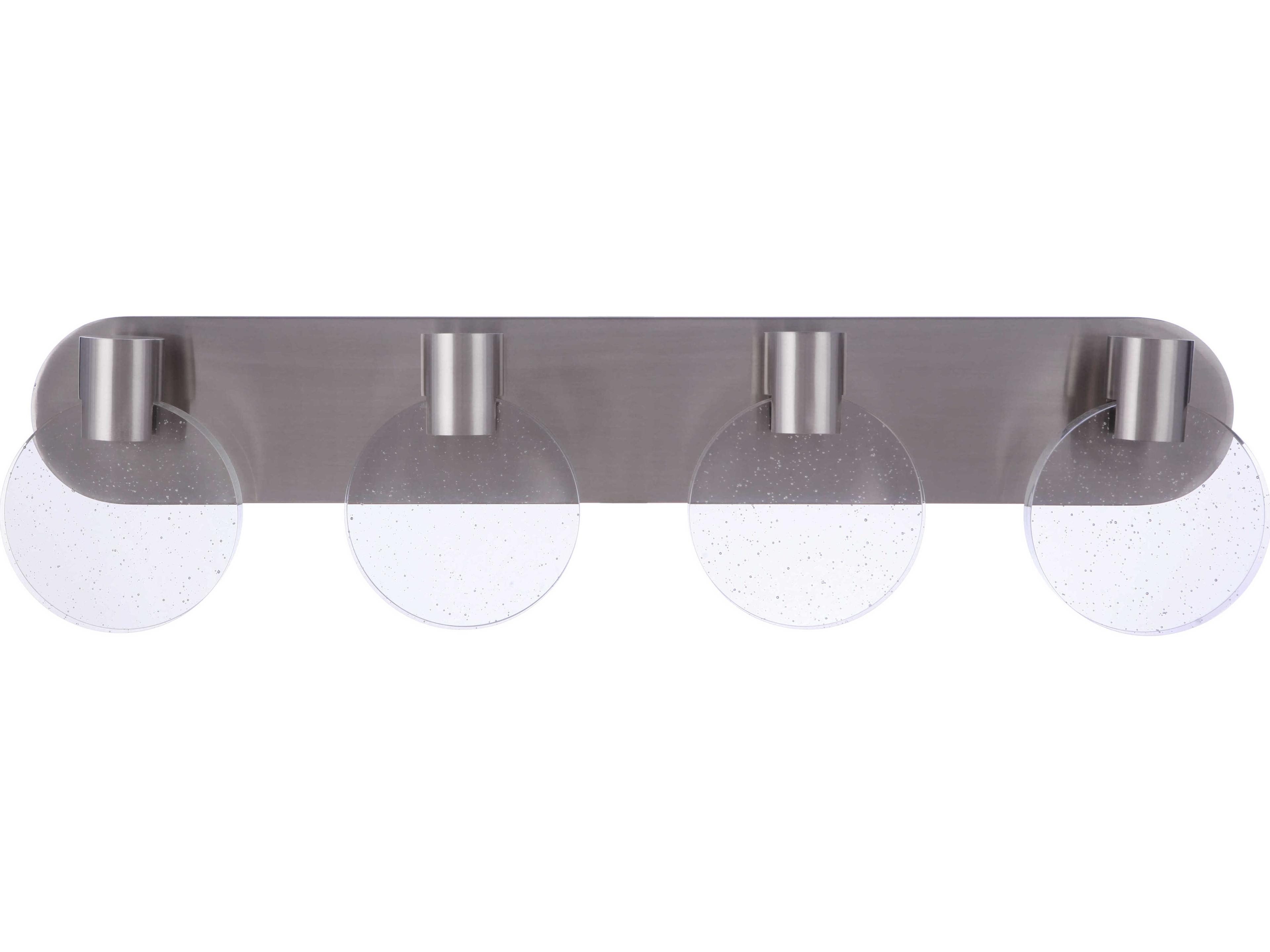 Craftmade Glisten 4-Light Brushed Polished Nickel Glass LED Vanity Light