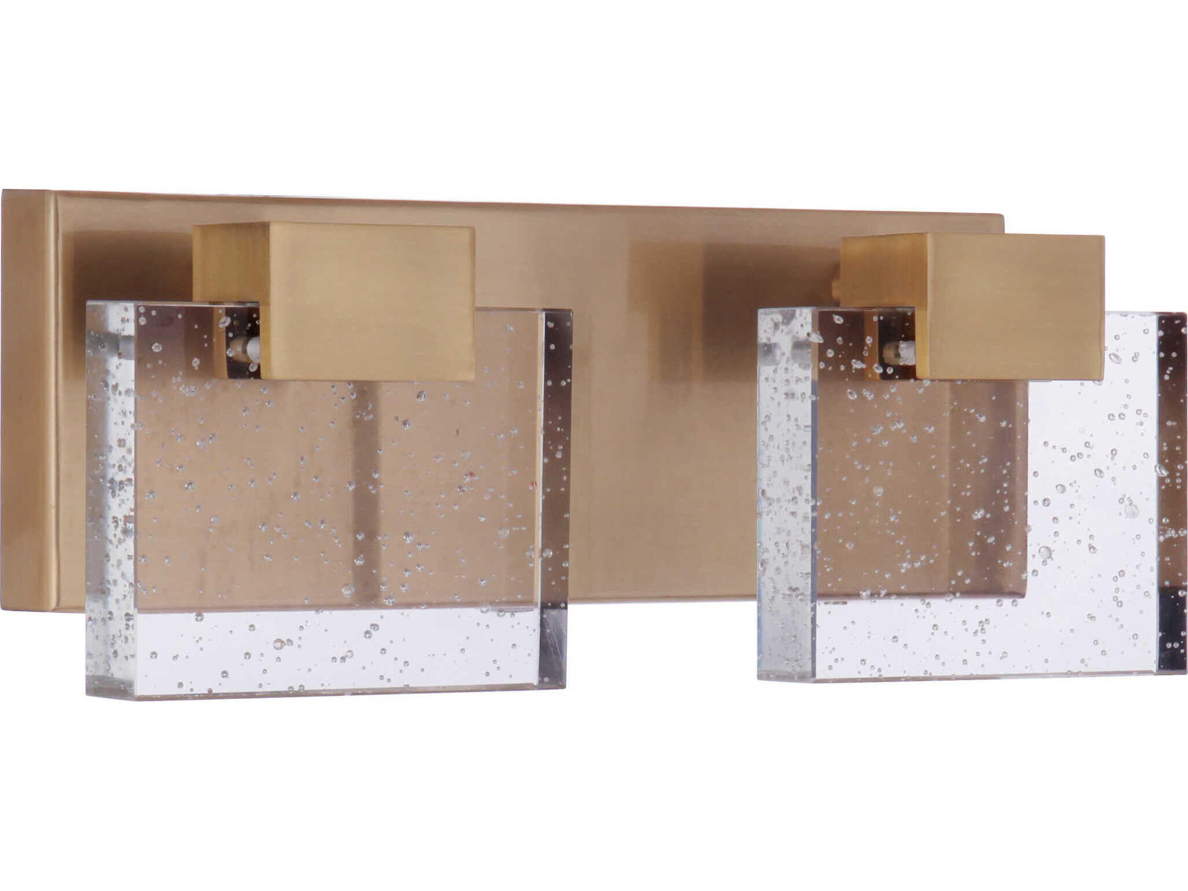 Craftmade Alamere 2-Light Satin Brass Clear Glass LED Vanity Light