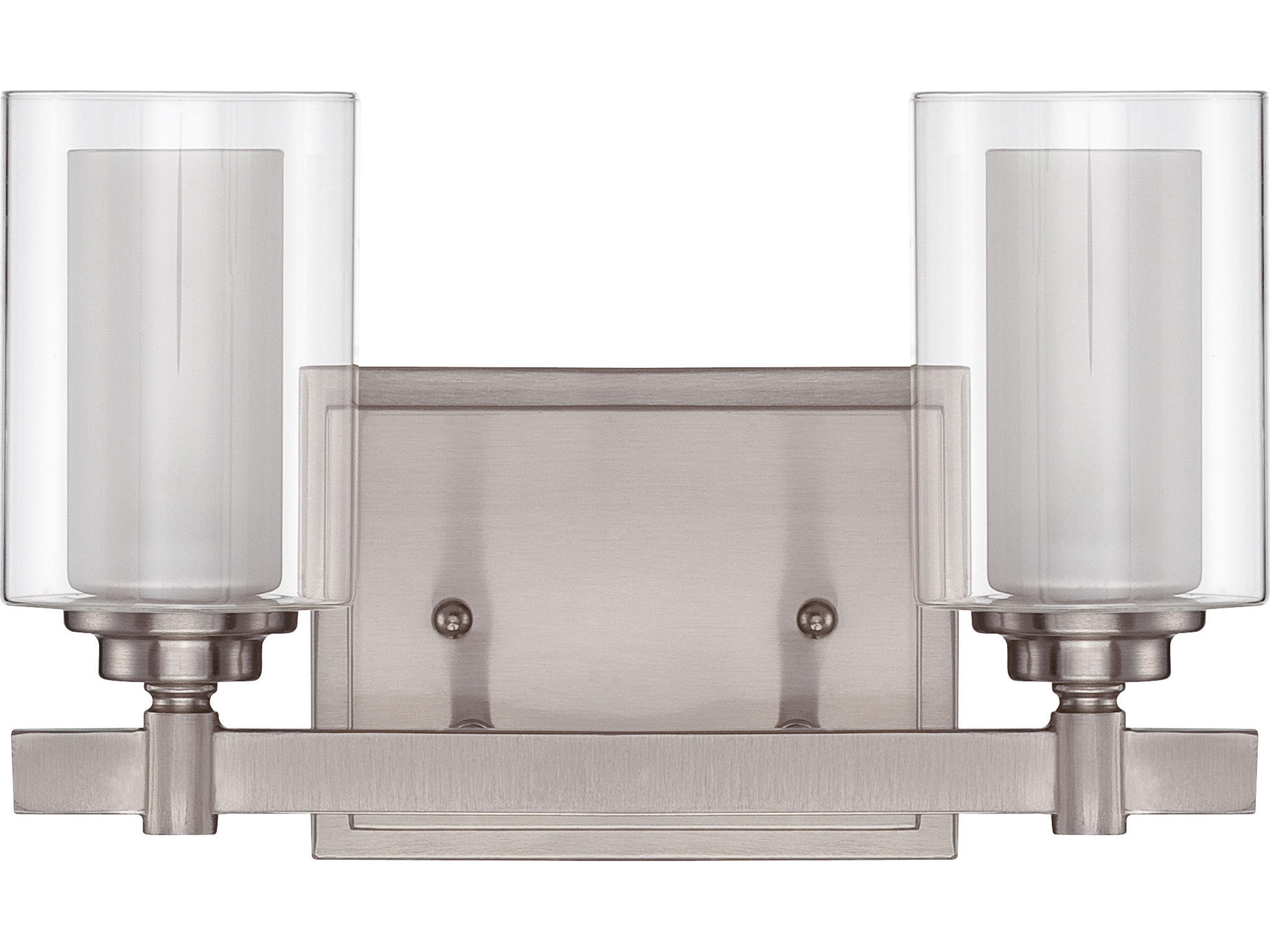 Craftmade Celeste 2-Light Brushed Polished Nickel Glass Vanity Light