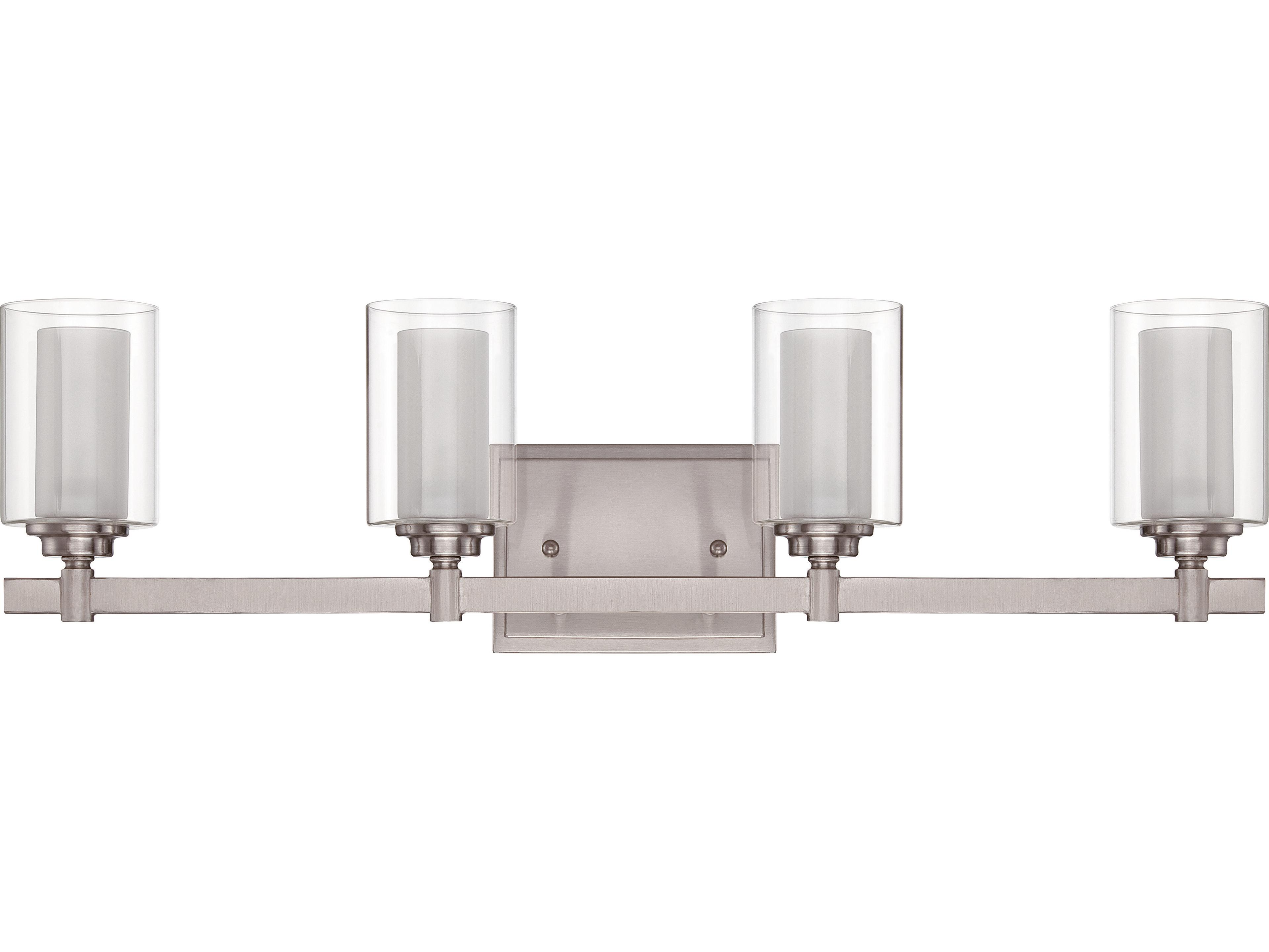 Craftmade Celeste 4-Light Brushed Polished Nickel Glass Vanity Light