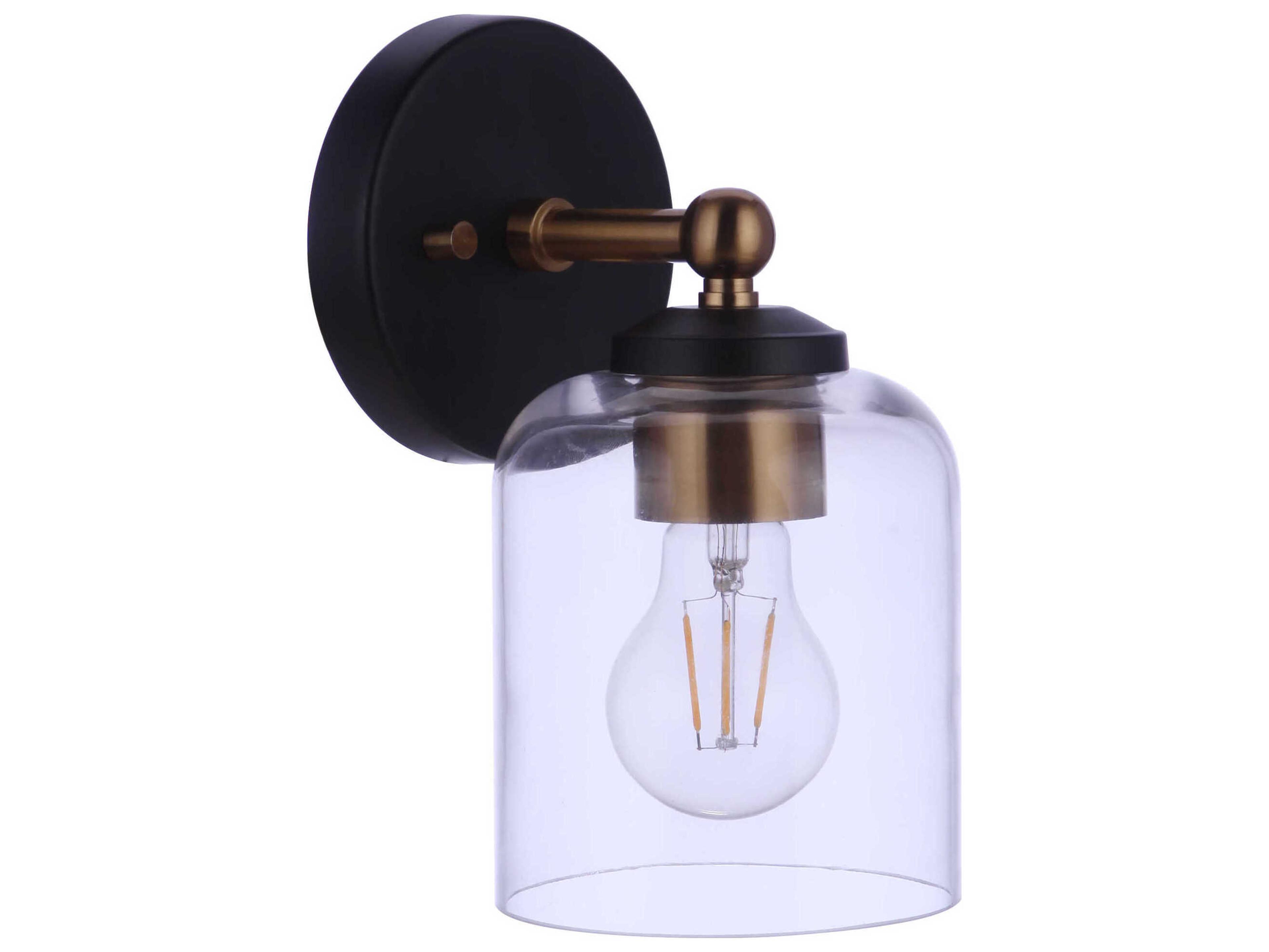 Craftmade Coppa 1-Light Flat Black Satin Brass Wall Sconce