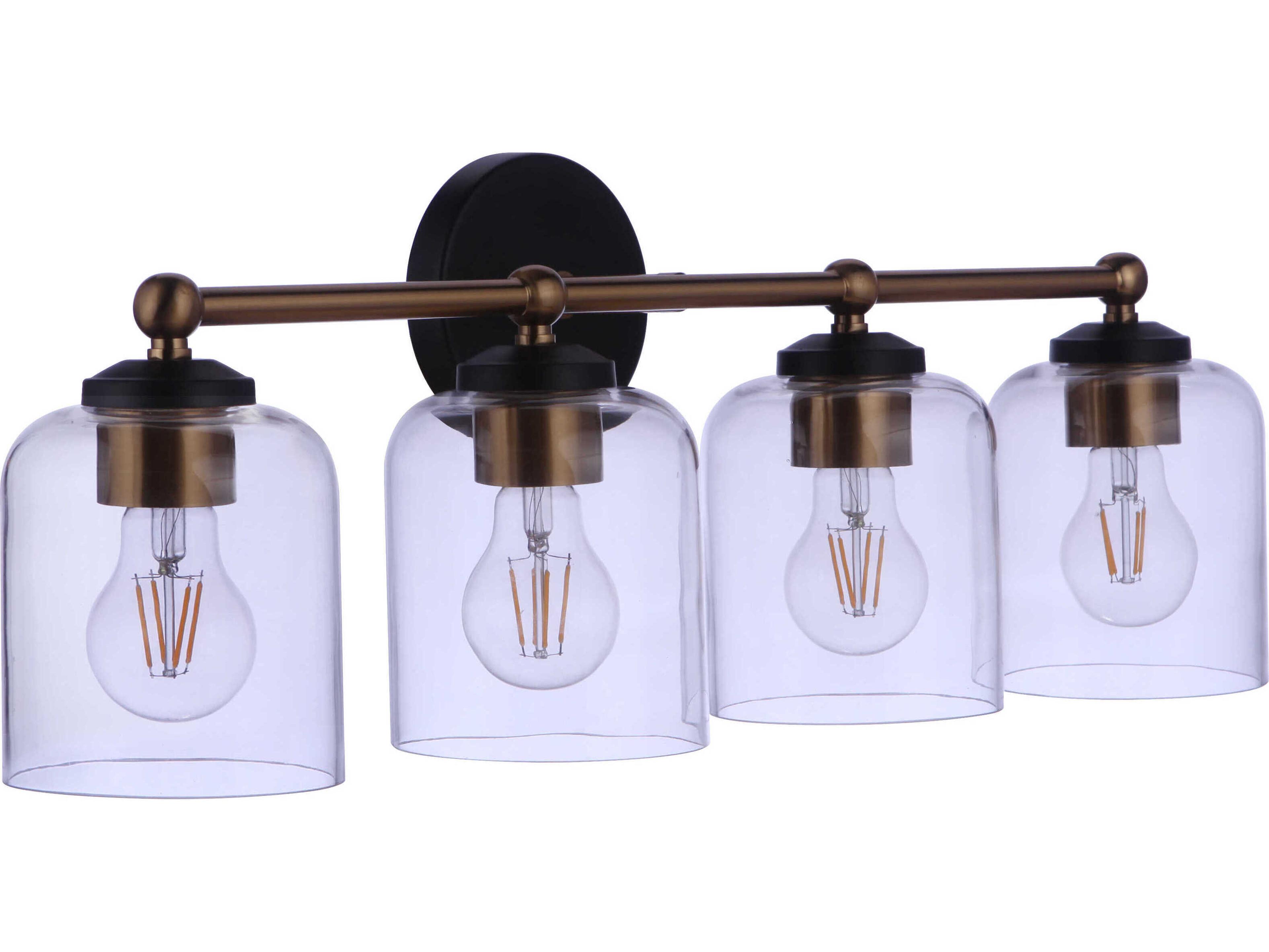 Craftmade Coppa 4-Light Flat Black Satin Brass Vanity Light