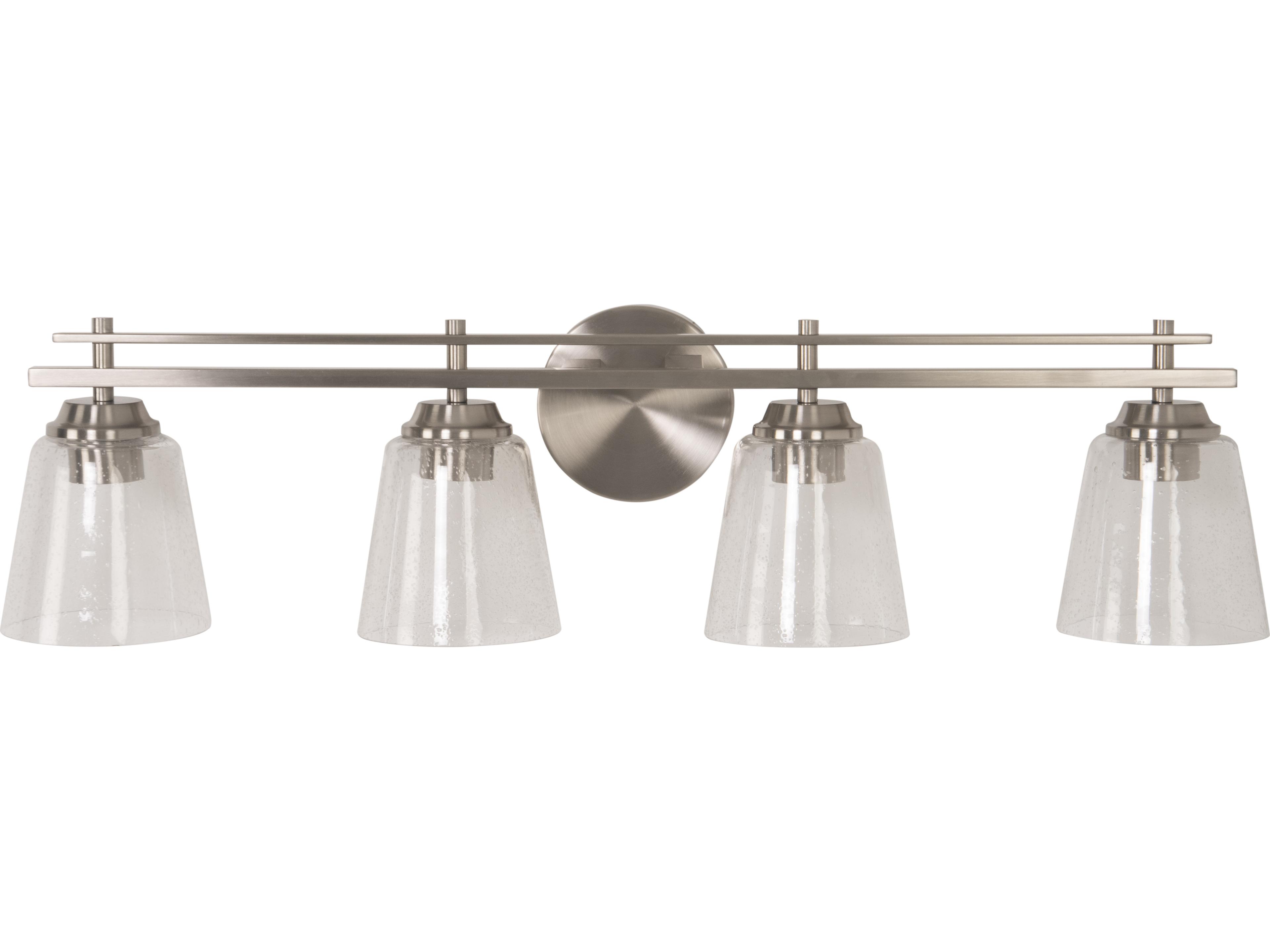 Craftmade Drake 4-Light Brushed Polished Nickel Glass Vanity Light