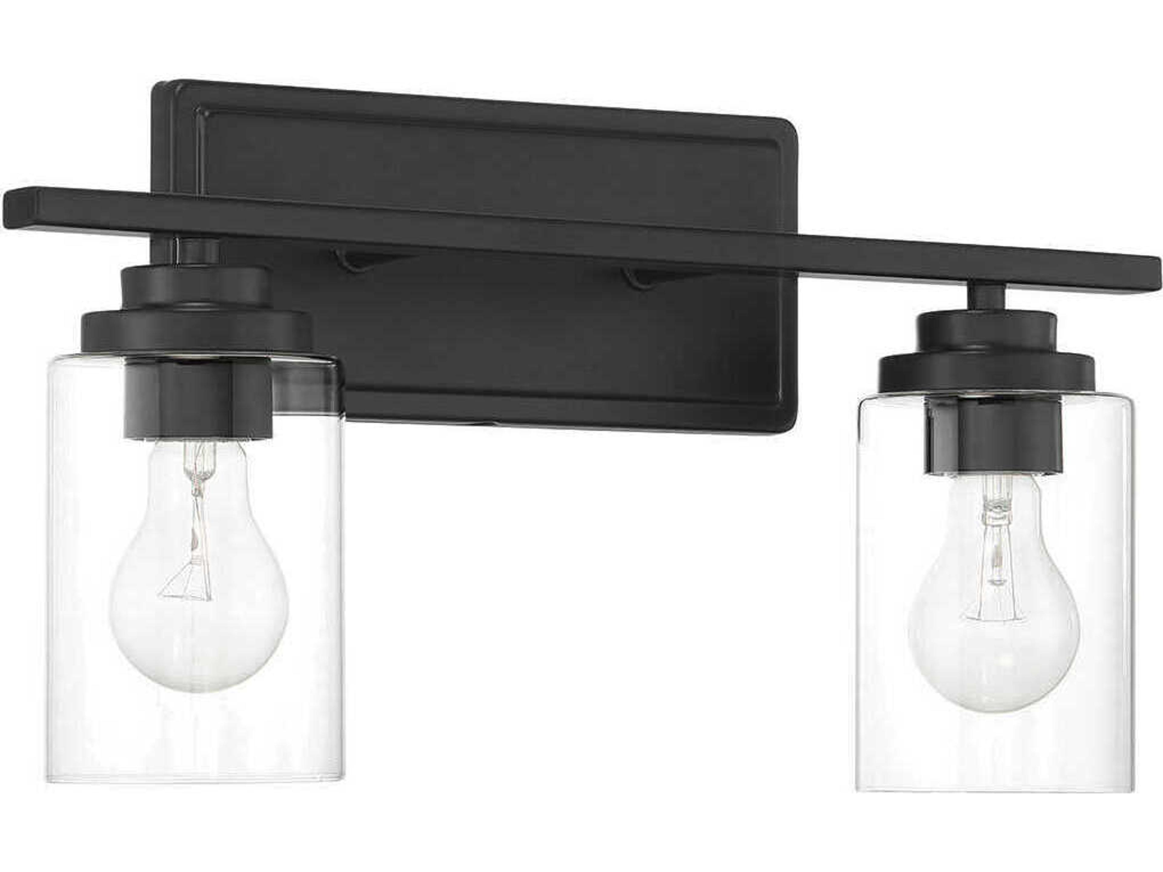 Craftmade Clark 2-Light Flat Black Vanity Light
